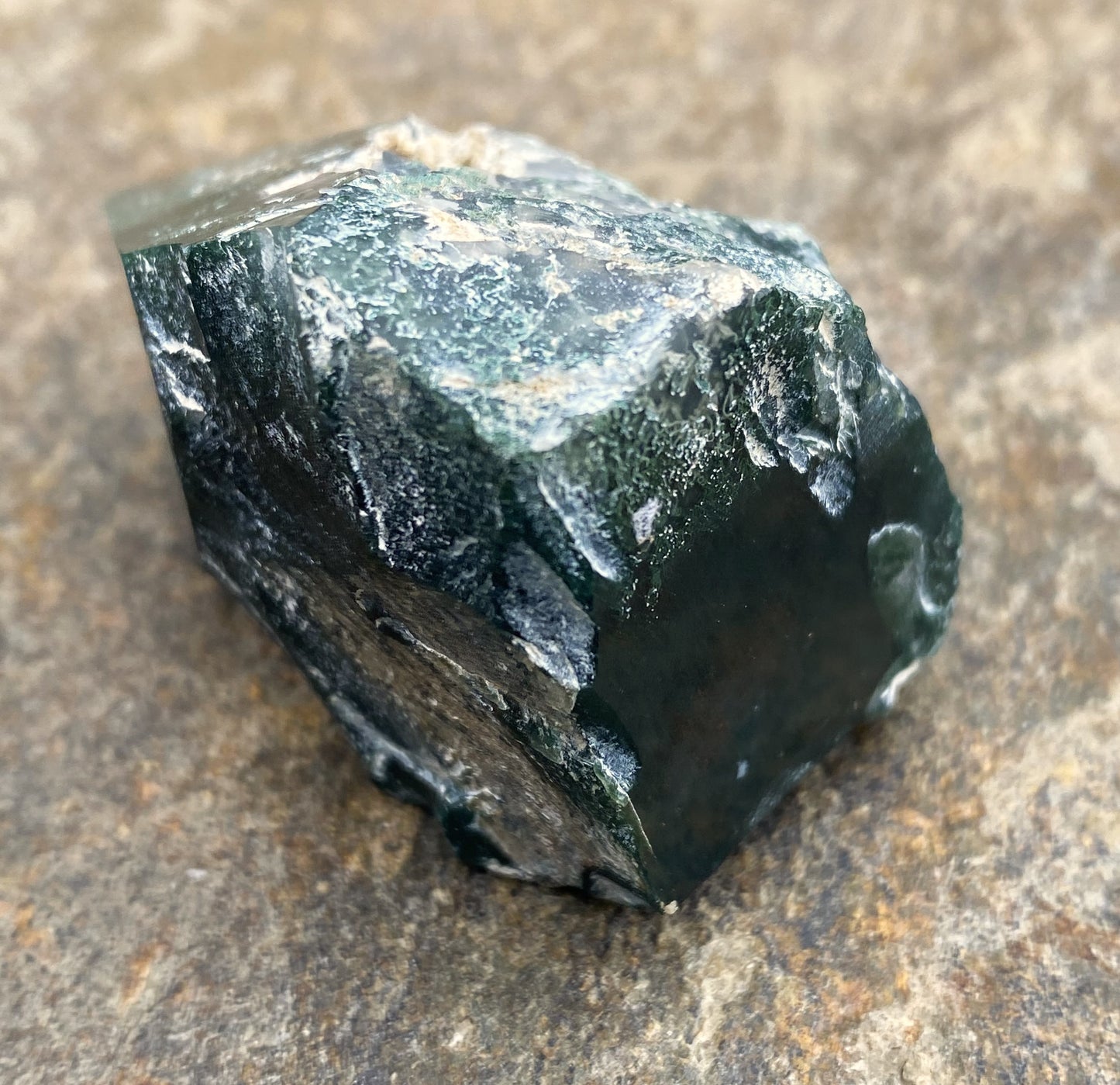 Moss Agate Point Polished & Raw Grounding Balance Stability 29448S