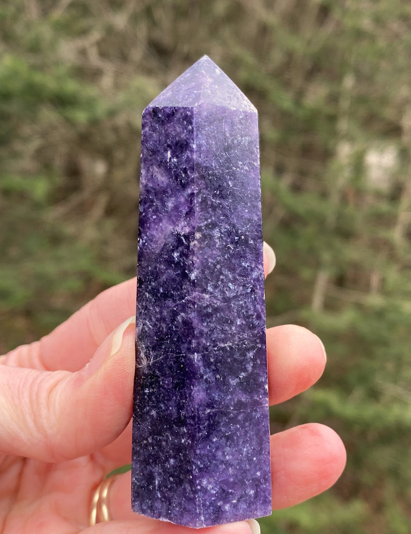 Lepidolite Tower Point Dark Purple Emotional Balance Calm 29338S