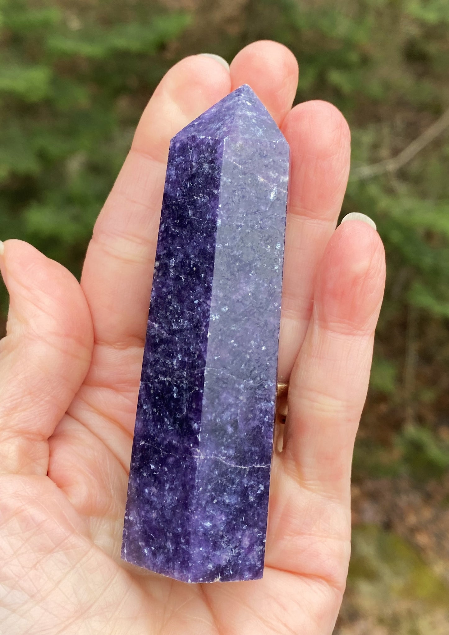 Lepidolite Tower Point Dark Purple Emotional Balance Calm 29338S