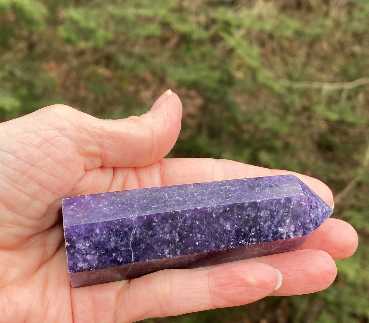 Lepidolite Tower Point Dark Purple Emotional Balance Calm 29338S
