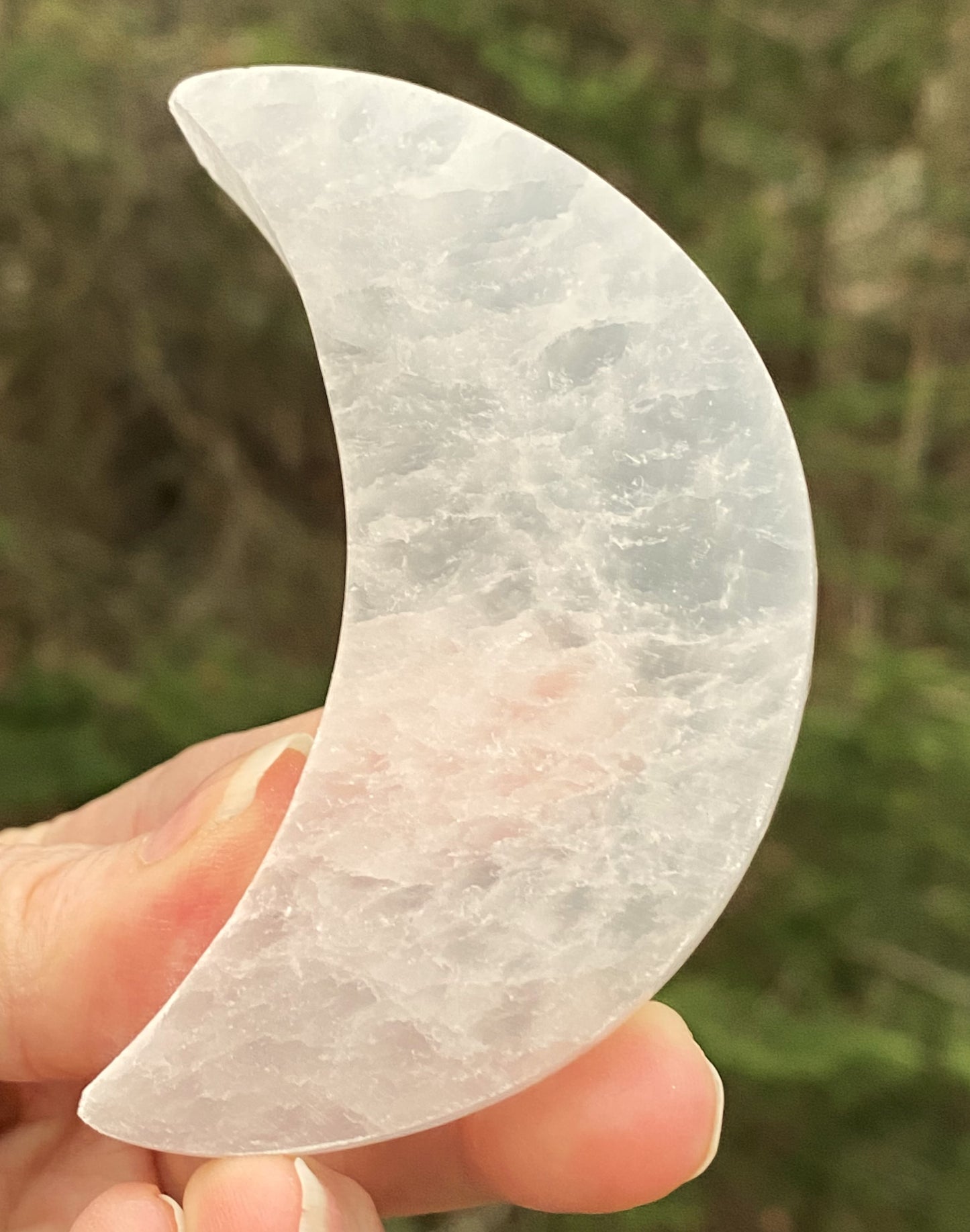 Selenite Crescent Moon Charging Plate Cleansing Protection 29420S