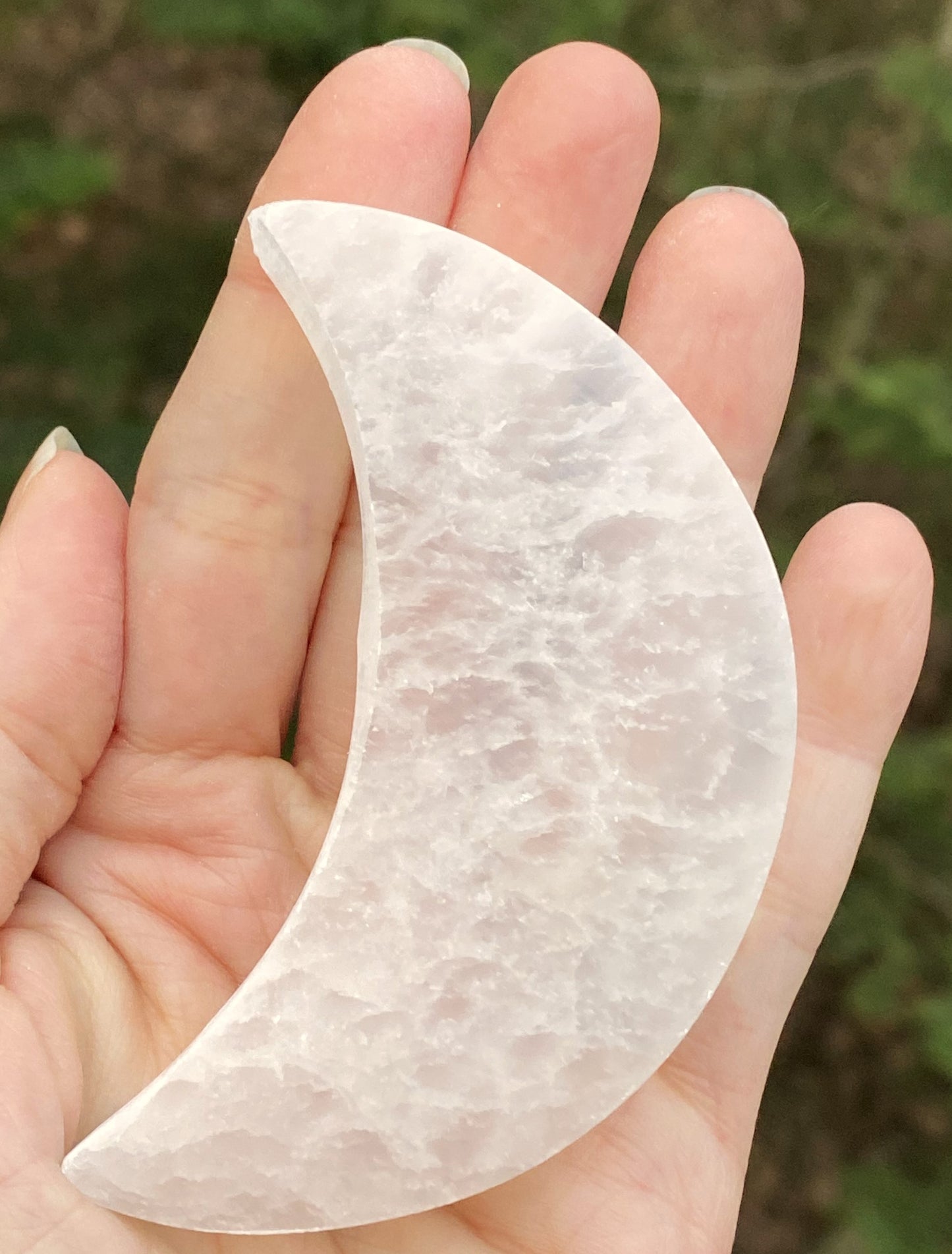 Selenite Crescent Moon Charging Plate Cleansing Protection 29420S
