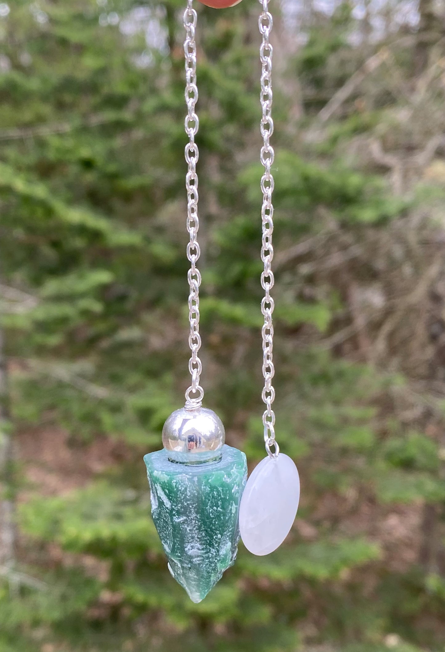 Aventurine Green Pendulum Good Luck Heart 29414S