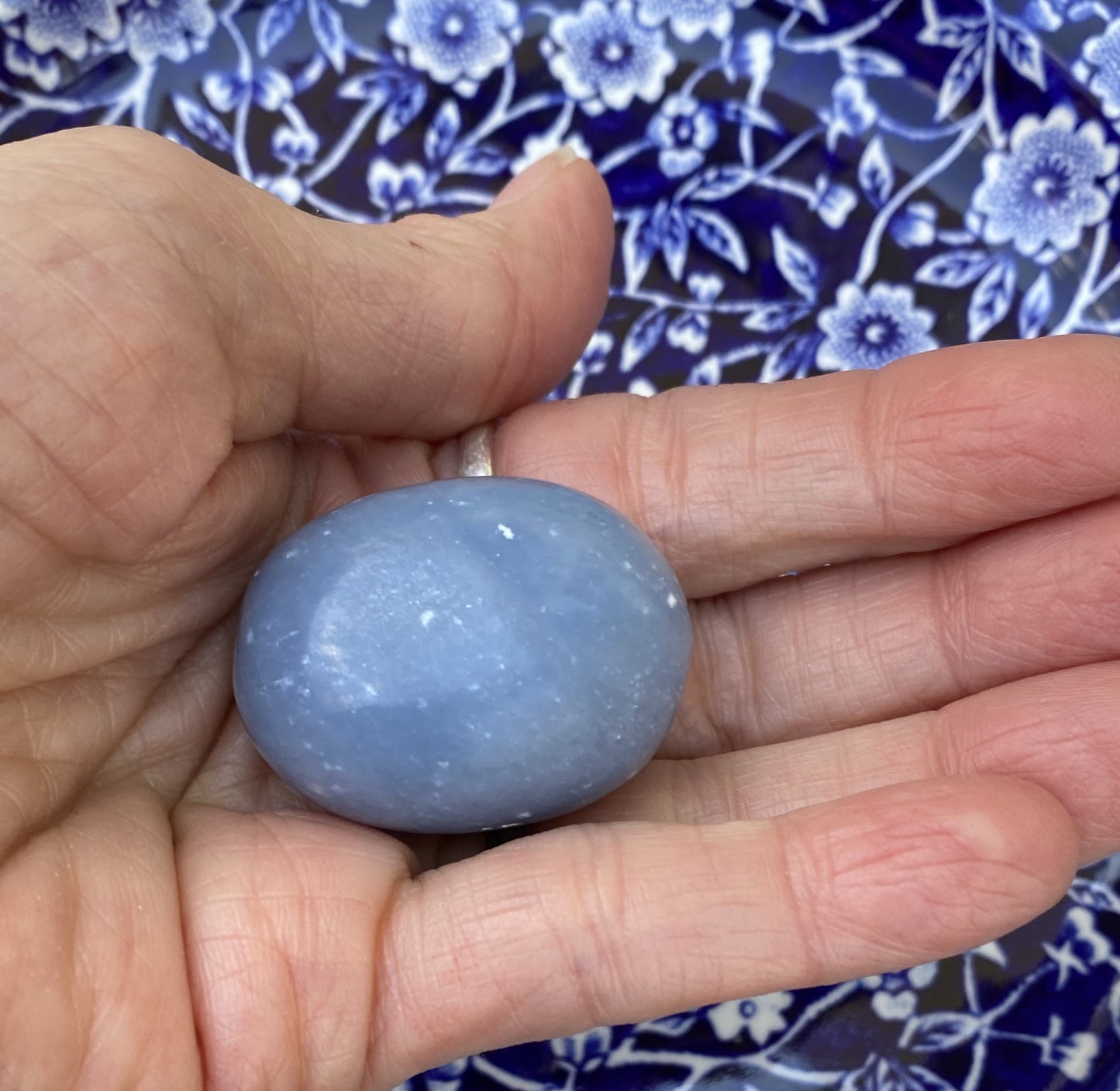 Angelite Small Palm Stone Angels Intuition Communication 29430S