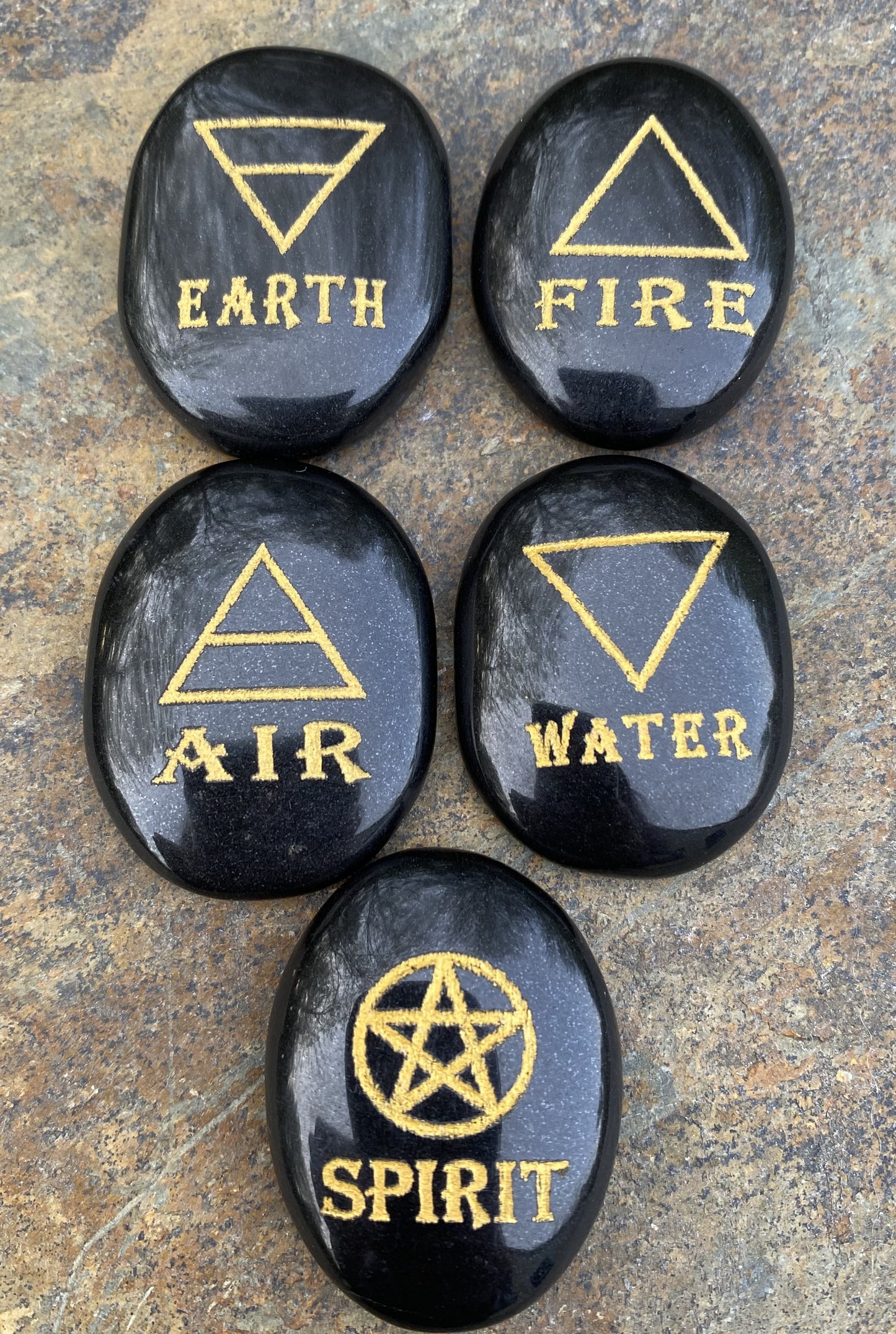 Elemental Pocket Palm Stone 5 Piece Set Black Obsidian 28205S