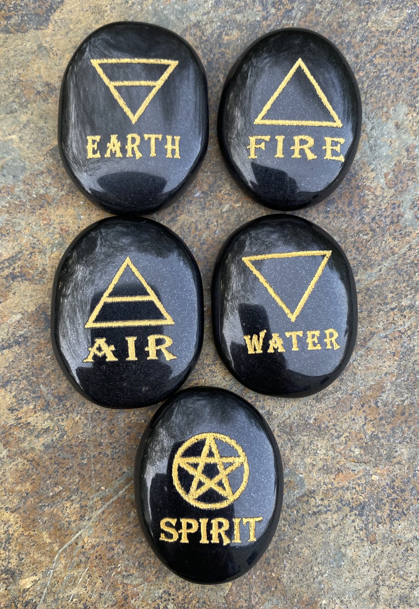 Elemental Pocket Palm Stone 5 Piece Set Black Obsidian 28205S