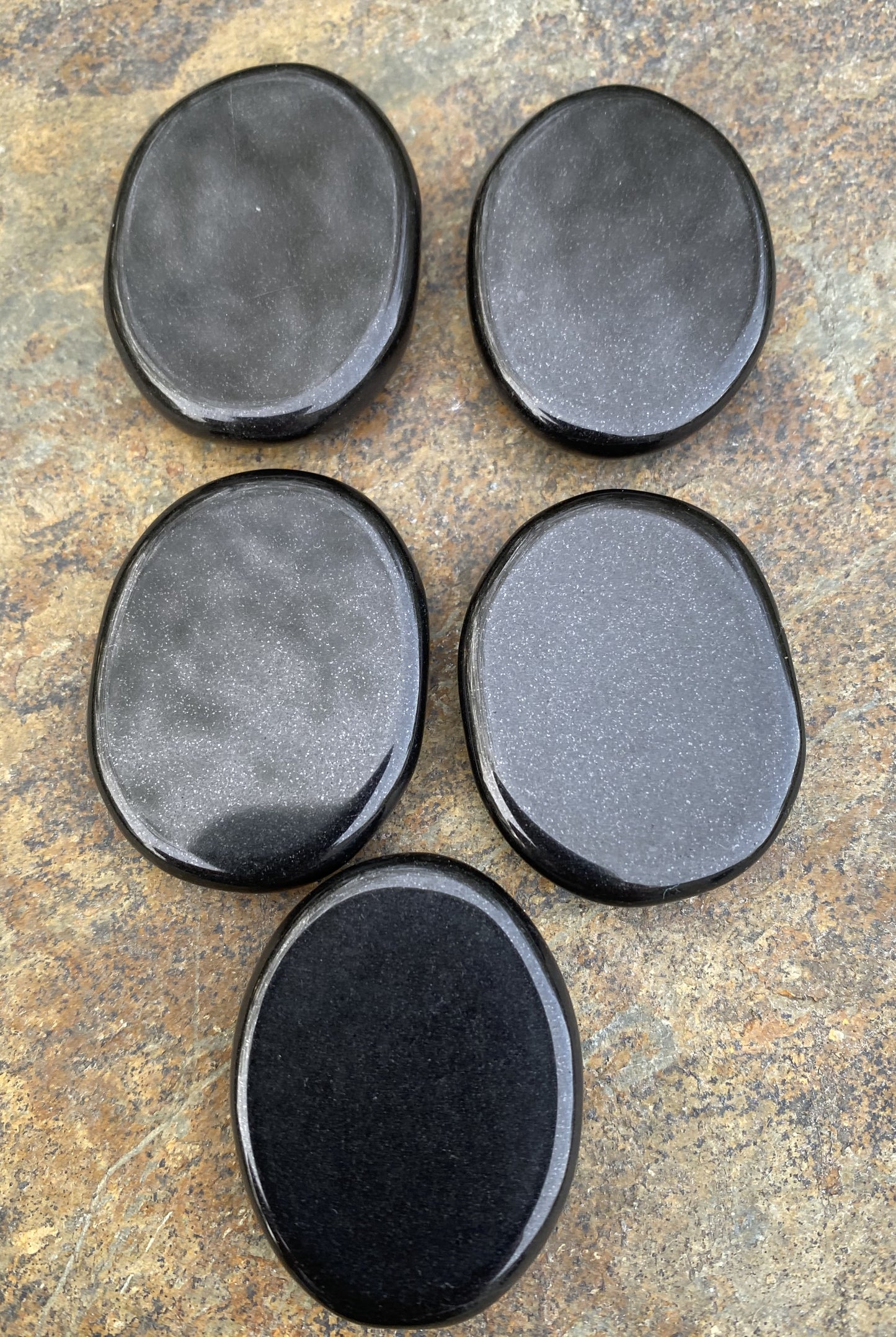 Elemental Pocket Palm Stone 5 Piece Set Black Obsidian 28205S