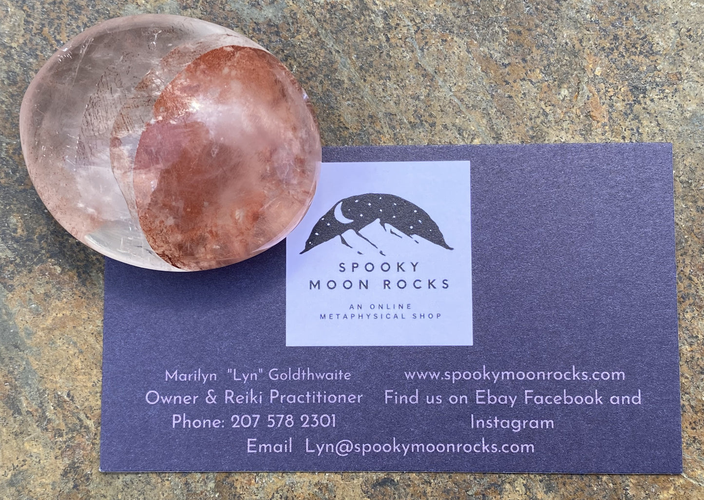 Hematoid Fire Quartz Small Palm Stone Healer Protection 28281S