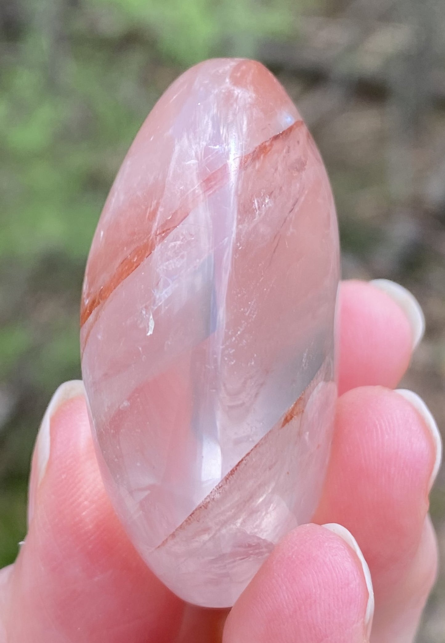 Hematoid Fire Quartz Small Palm Stone Healer Protection 28281S