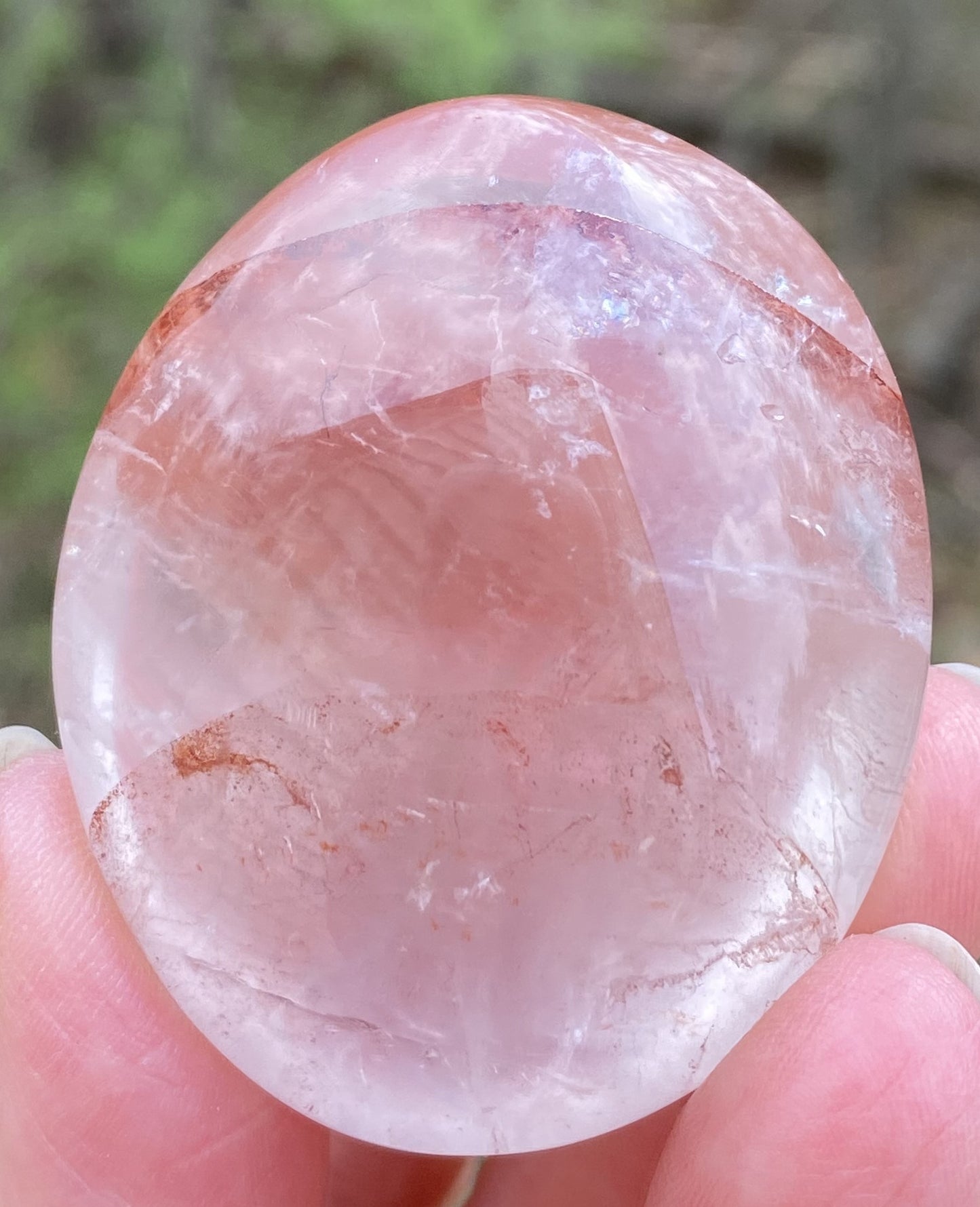 Hematoid Fire Quartz Small Palm Stone Healer Protection 28281S