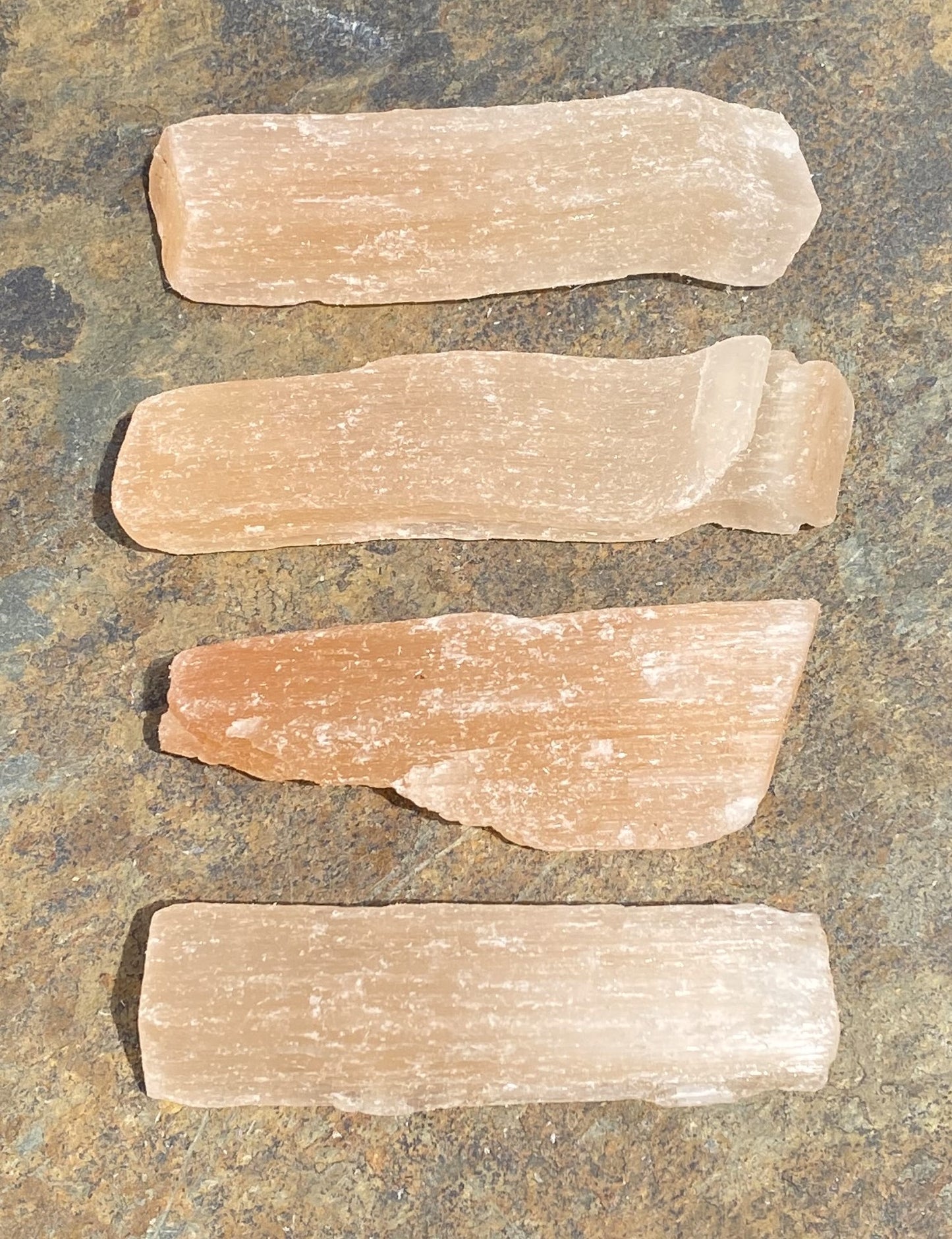 Peach Selenite Stick Piece Wand Raw Rough Healing Protection 29437S