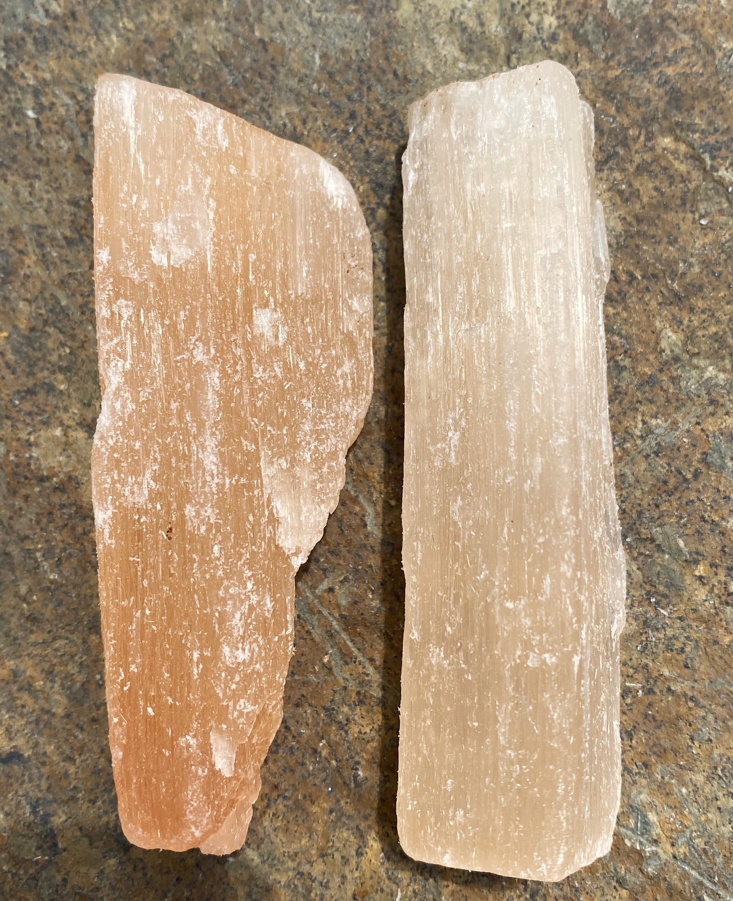 Peach Selenite Stick Piece Wand Raw Rough Healing Protection 29437S
