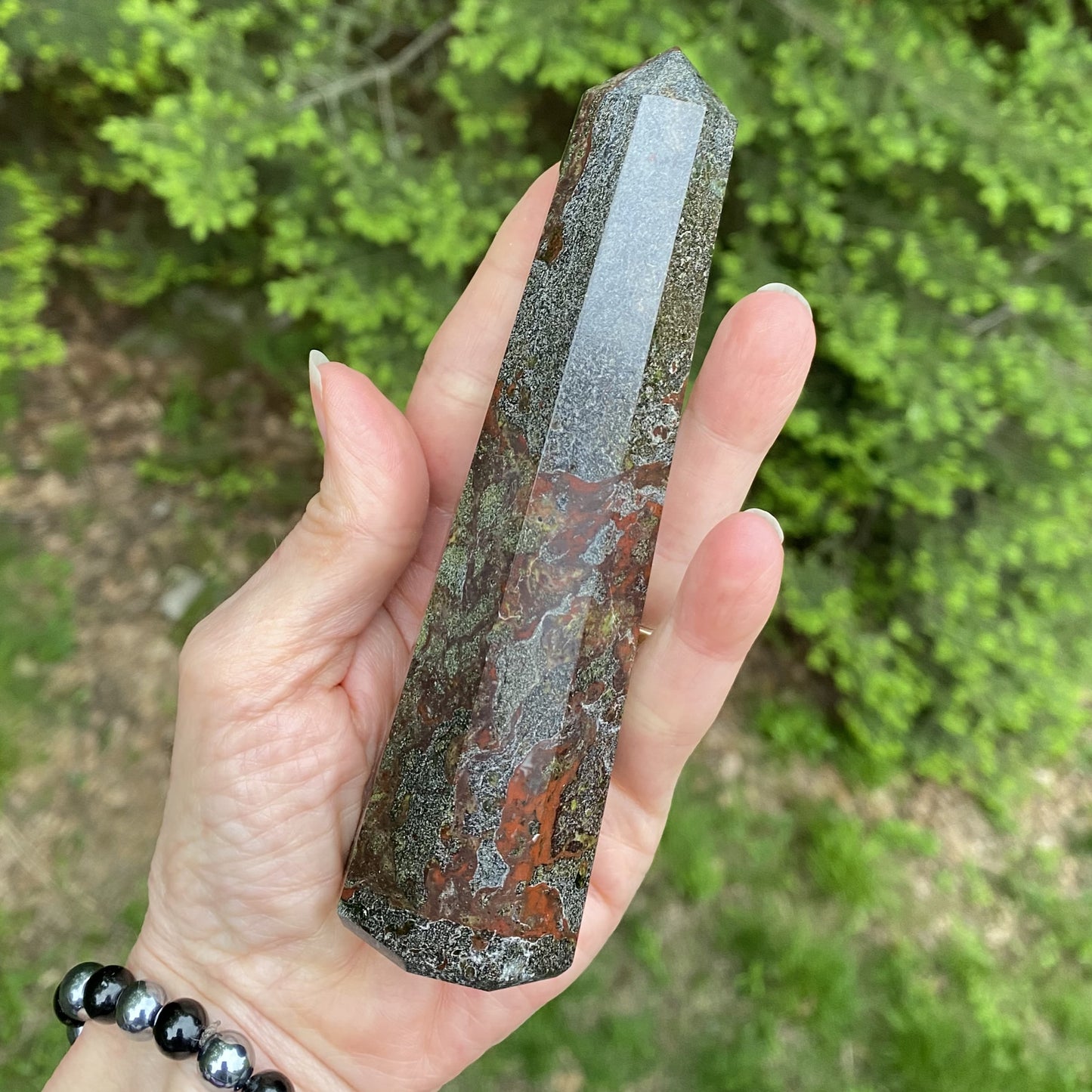 Dragon Blood Jasper Tower 5" Healing Love 29466S