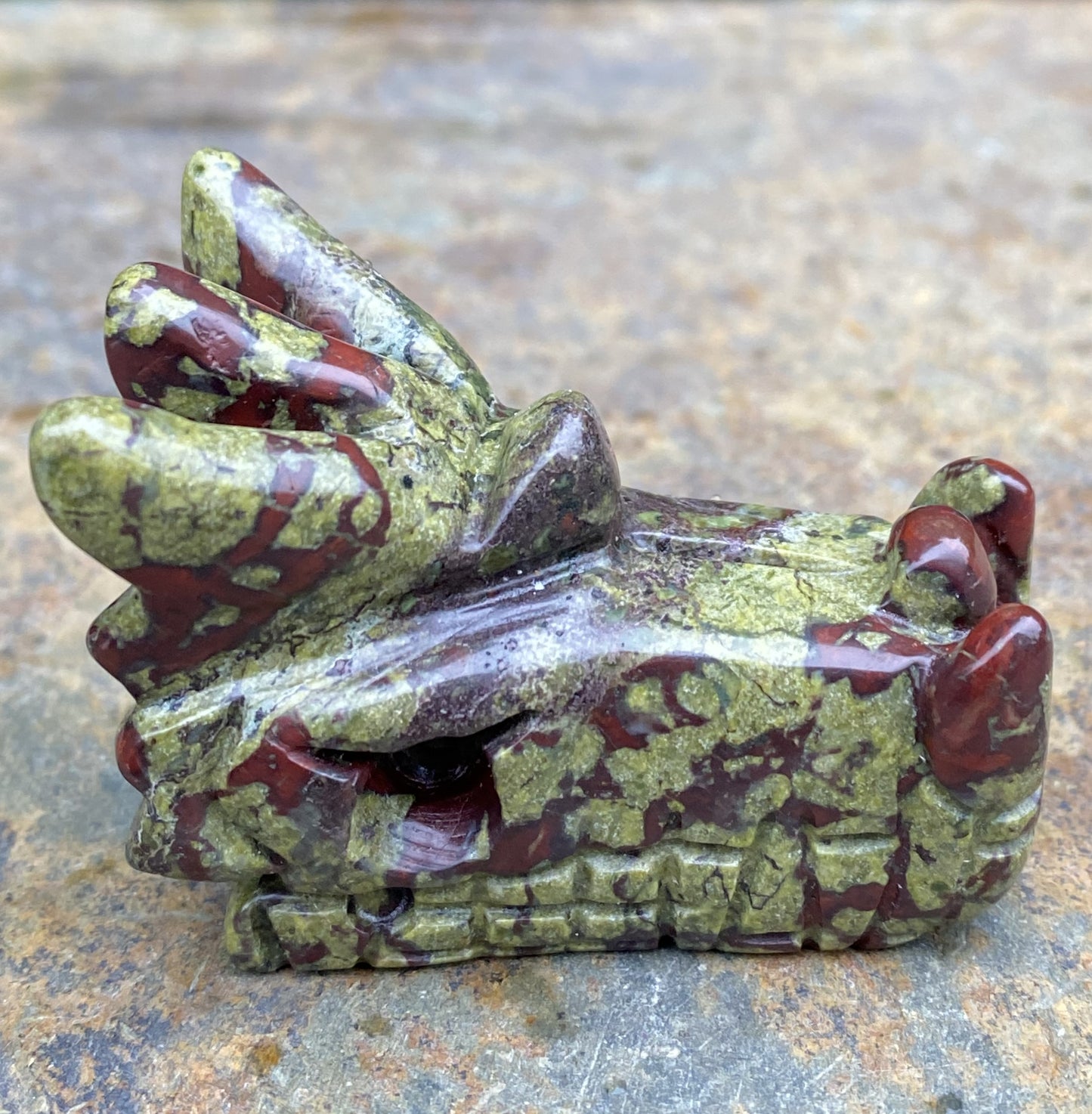 Dragons Blood Jasper Dragon Head Figurine Healing Love 29481S