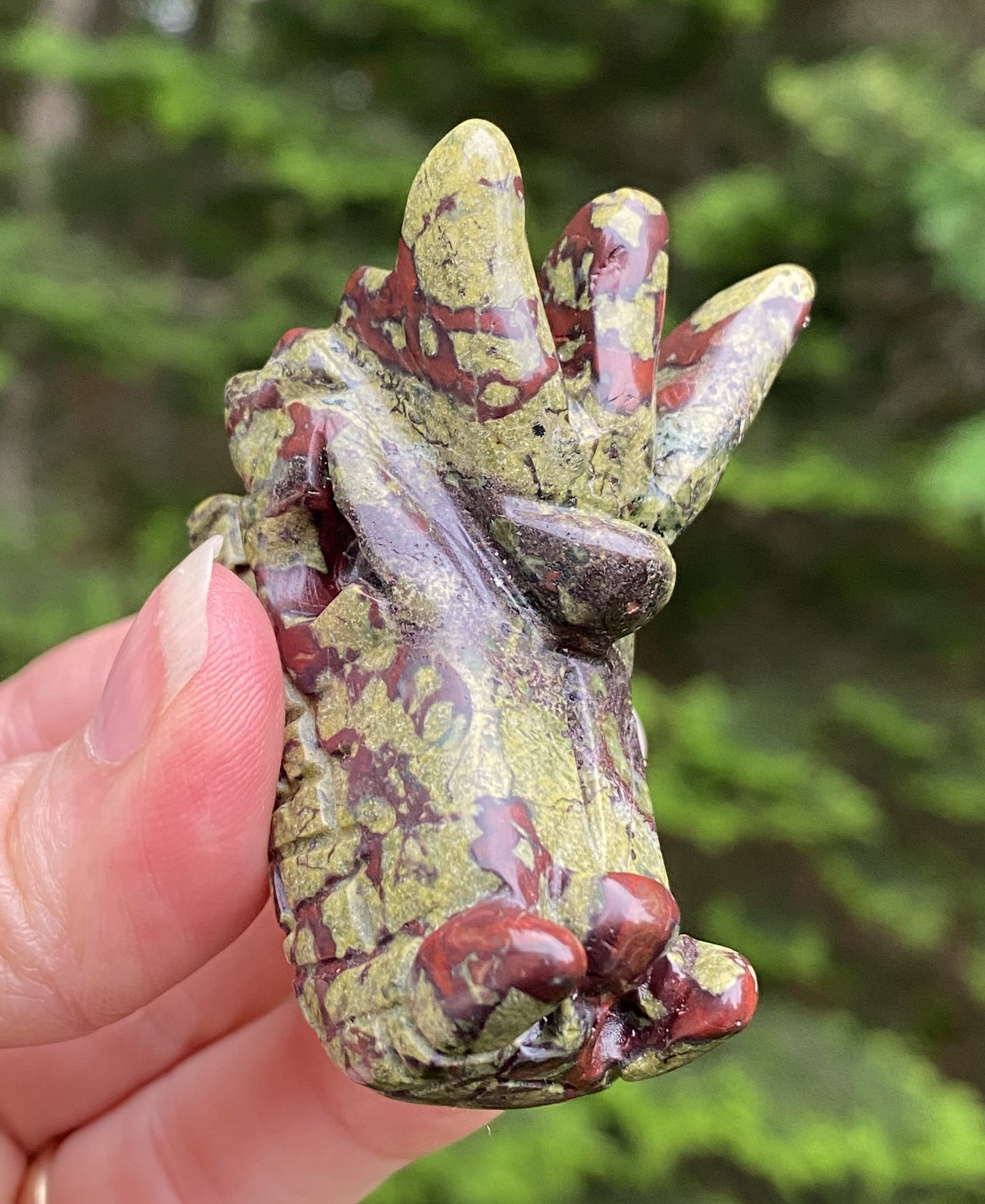Dragons Blood Jasper Dragon Head Figurine Healing Love 29481S