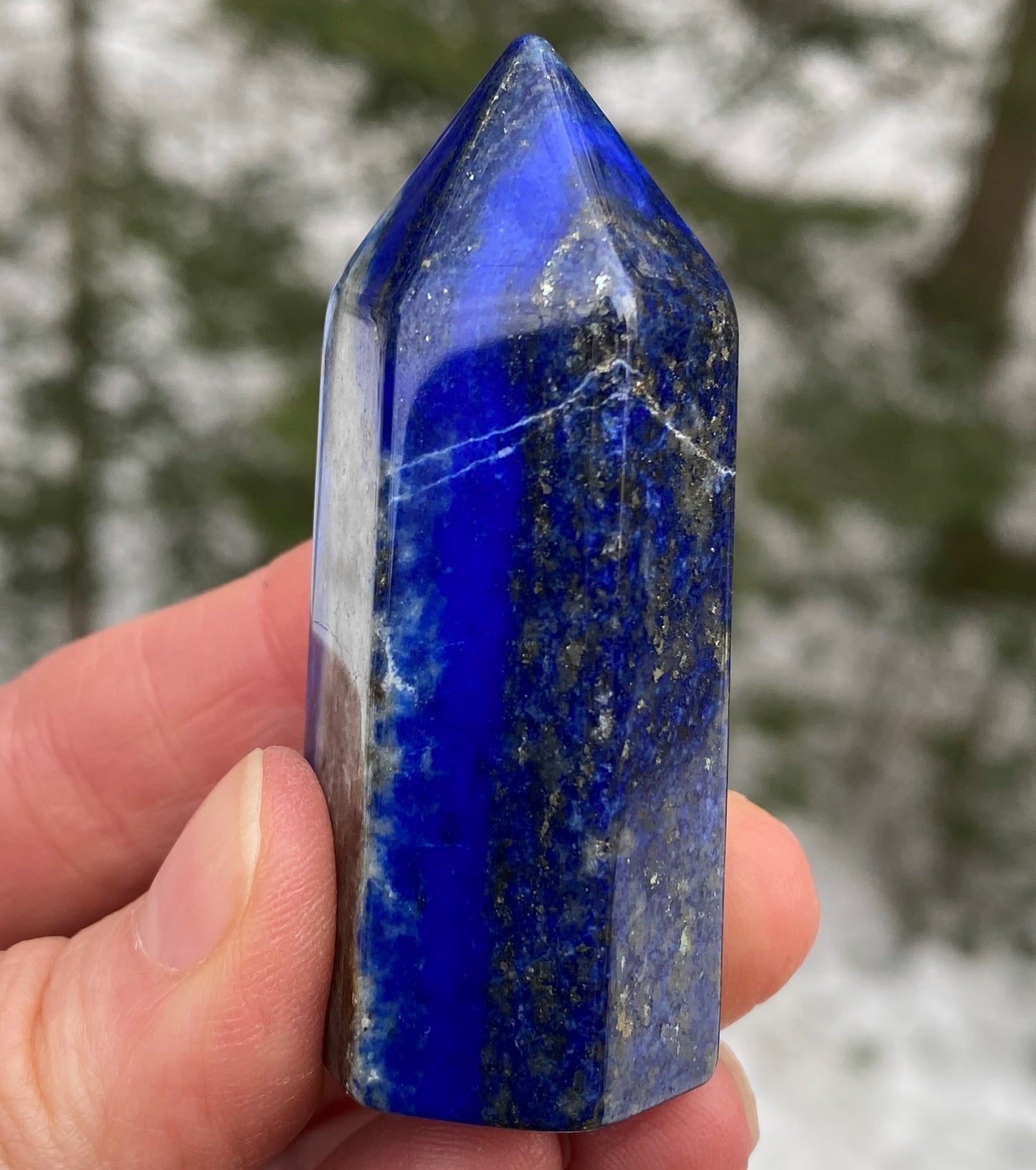 Lapis Lazuli Blue Small Tower Point Protection Truth Communication 28410S