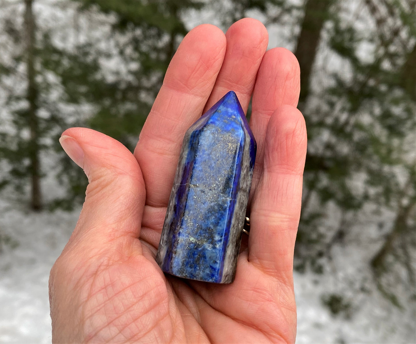 Lapis Lazuli Blue Small Tower Point Protection Truth Communication 28410S