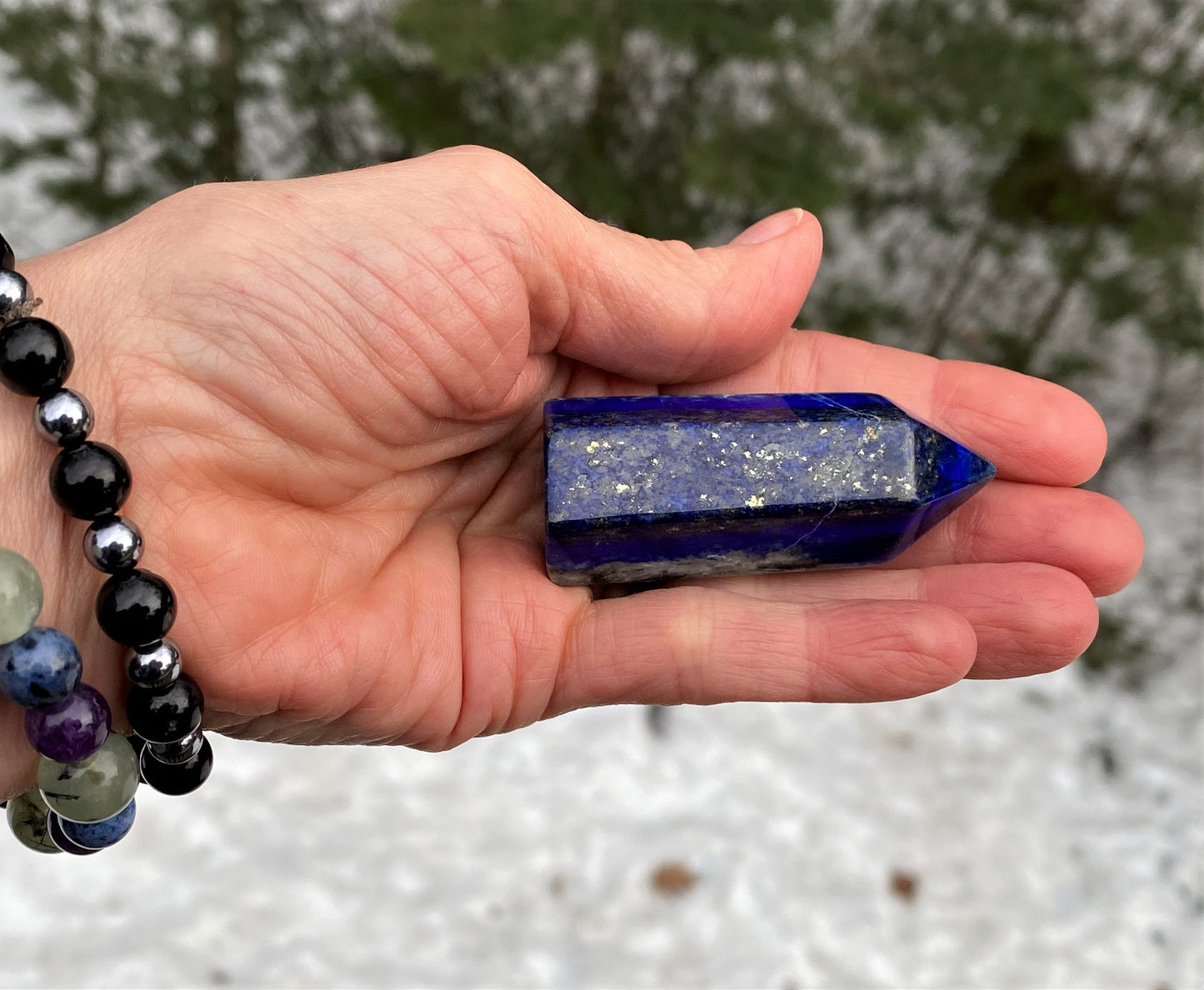 Lapis Lazuli Blue Small Tower Point Protection Truth Communication 28410S
