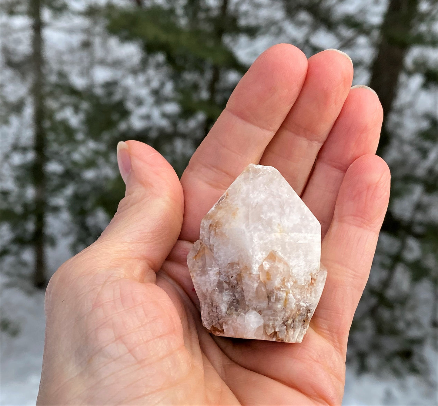 Candle Quartz Point Raw Cut Base Meditation Manifesting 28471S