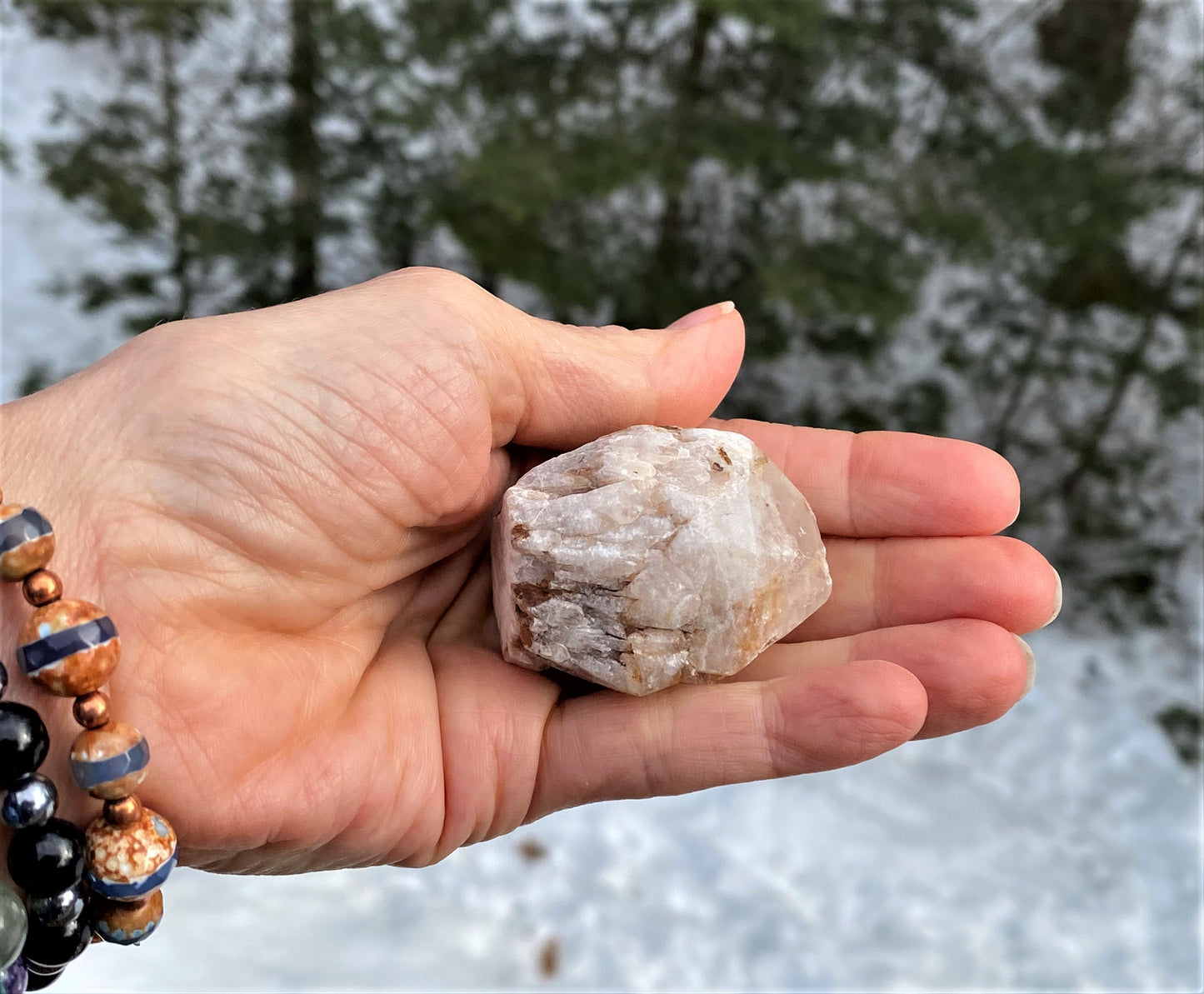 Candle Quartz Point Raw Cut Base Meditation Manifesting 28471S