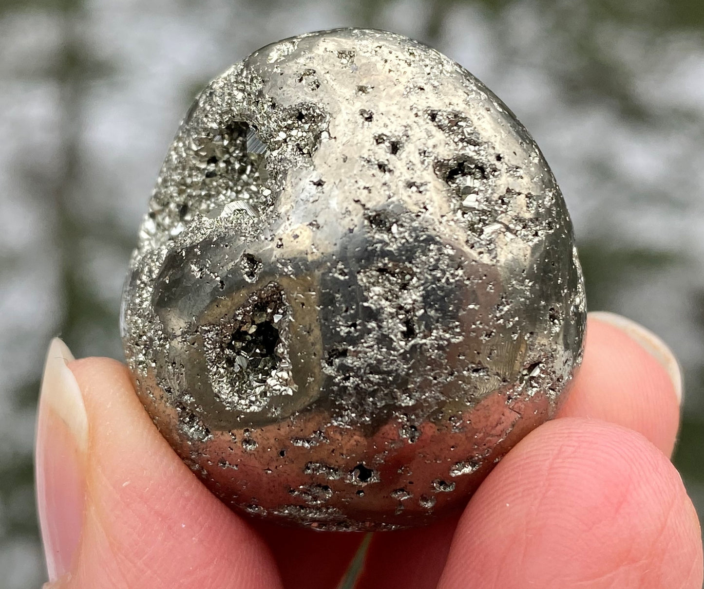 Pyrite Tumbled Large Pocket Stone Peru Energy Manifesting 28464S