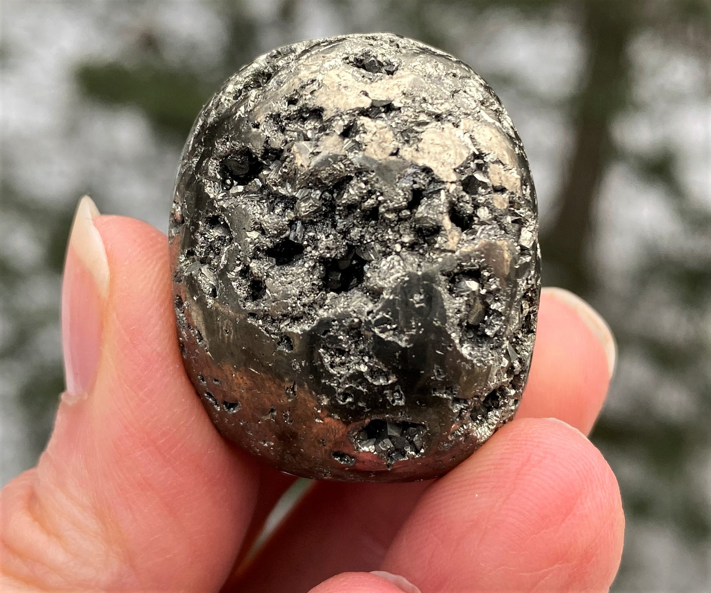 Pyrite Tumbled Large Pocket Stone Peru Energy Manifesting 28464S