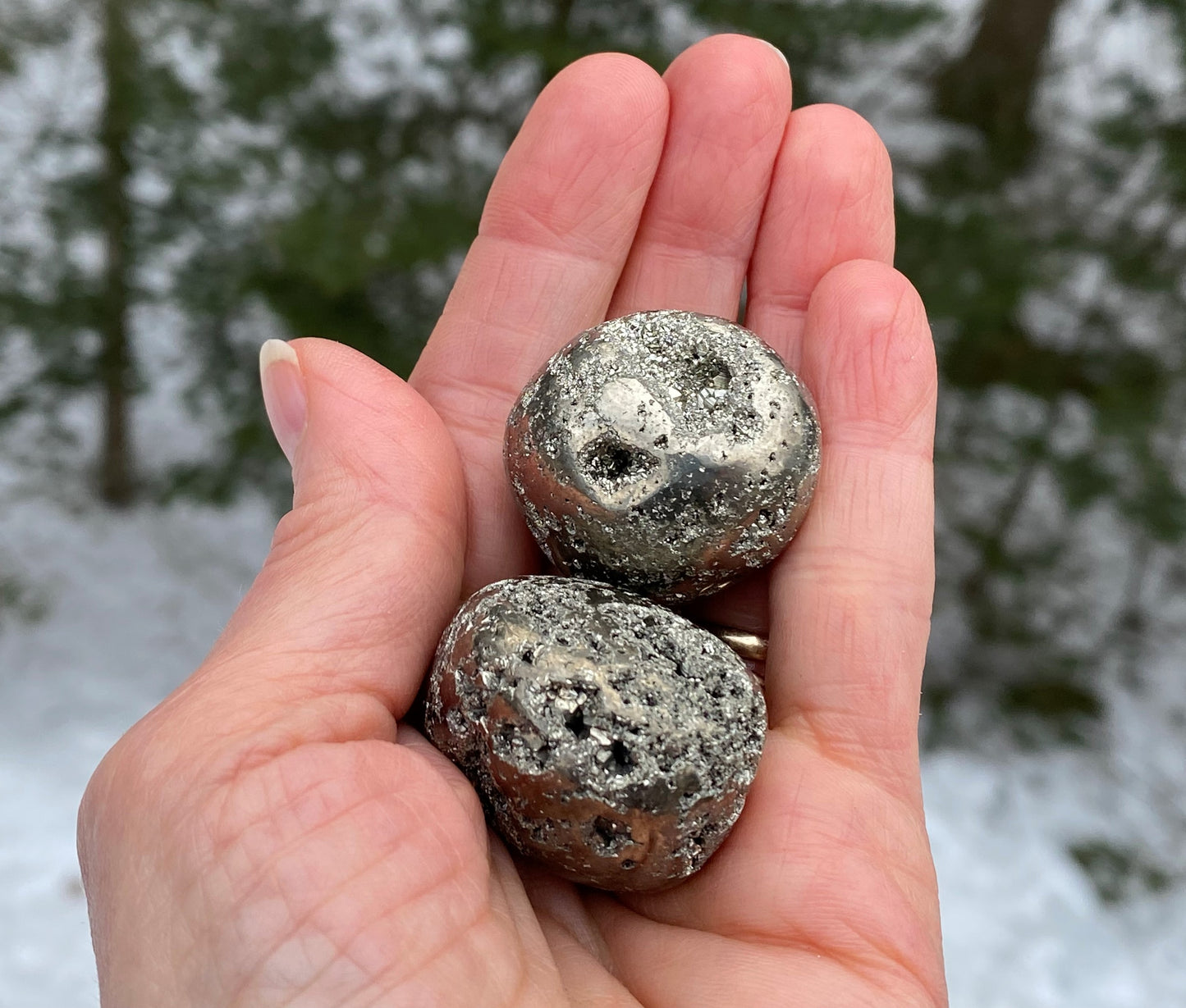Pyrite Tumbled Large Pocket Stone Peru Energy Manifesting 28464S