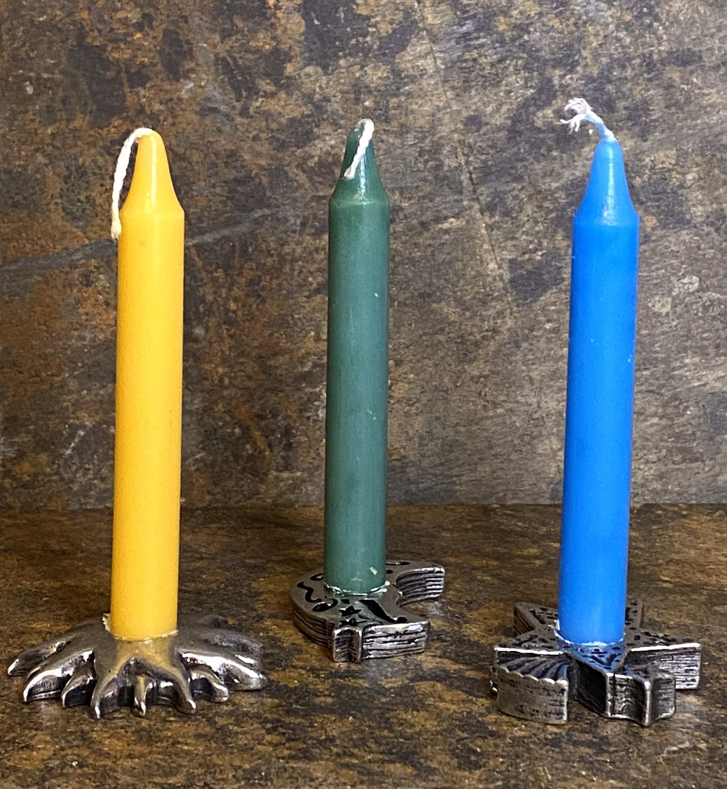 Sun, Crescent Moon & Shooting Star Antiqued Metal Mini Candle Holders 29164S