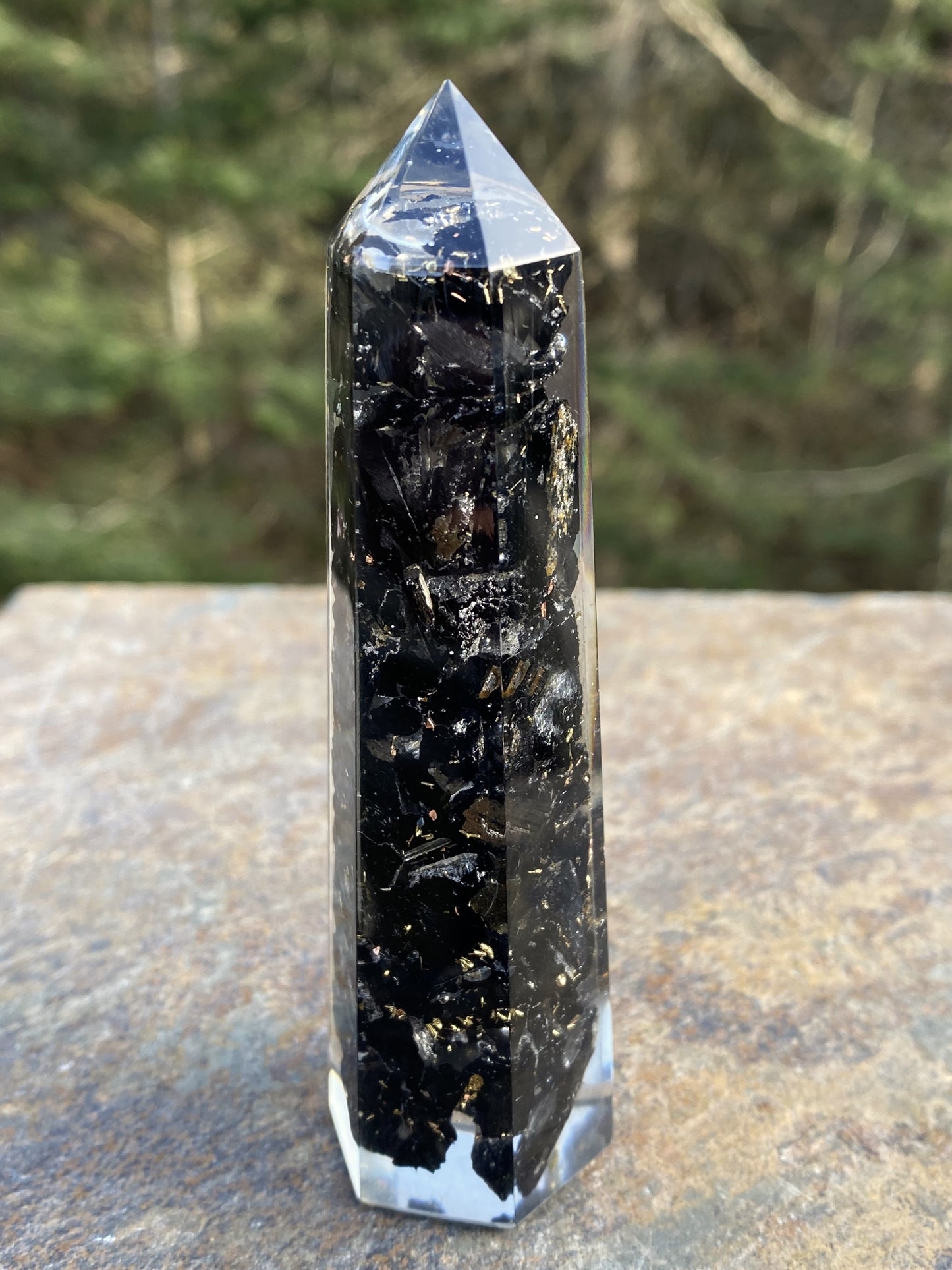 Tourmaline Black Orgone Tower Point Grounding Protection 29209S