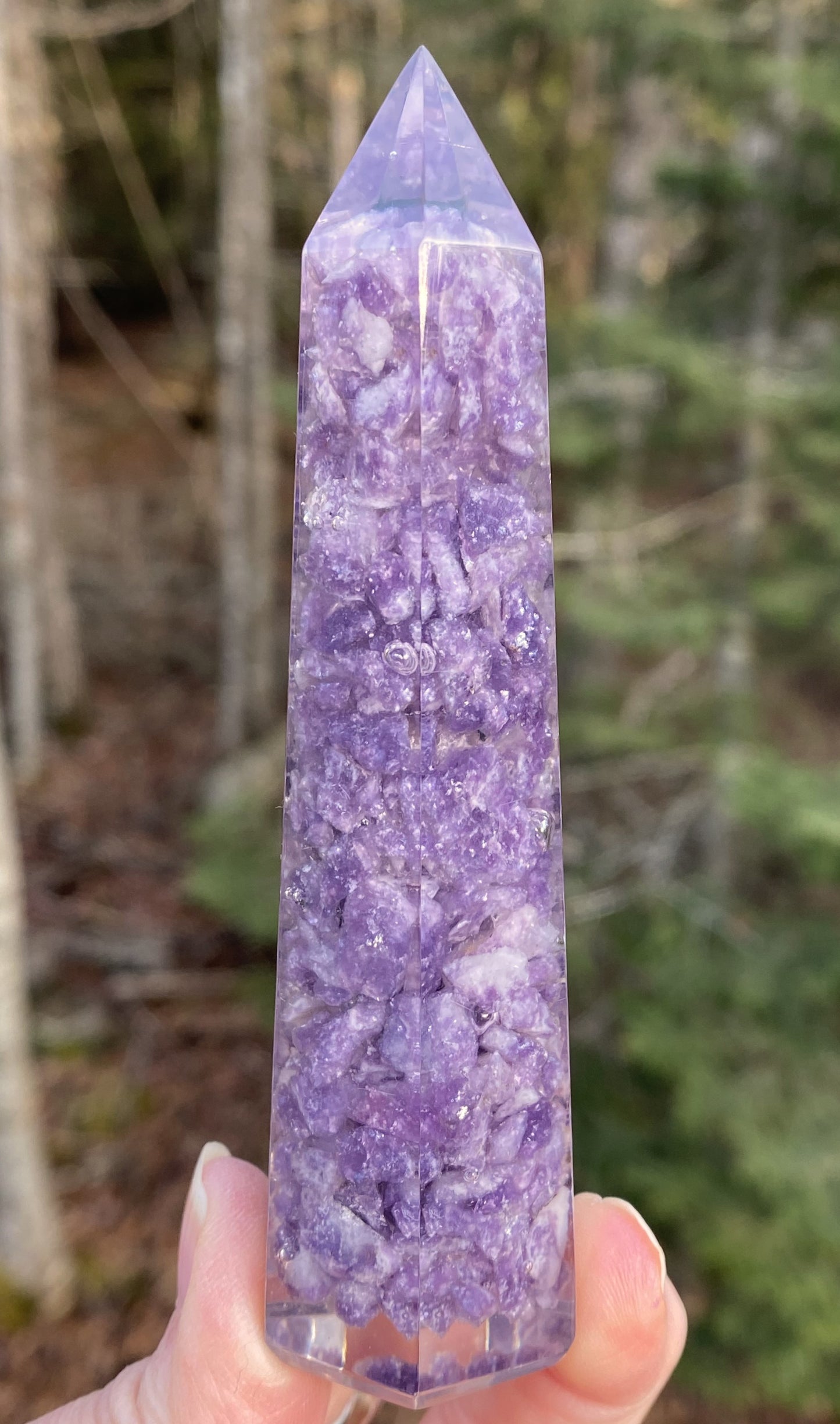 Lepidolite Orgone Tower Point Emotional Balance Calm 29212S