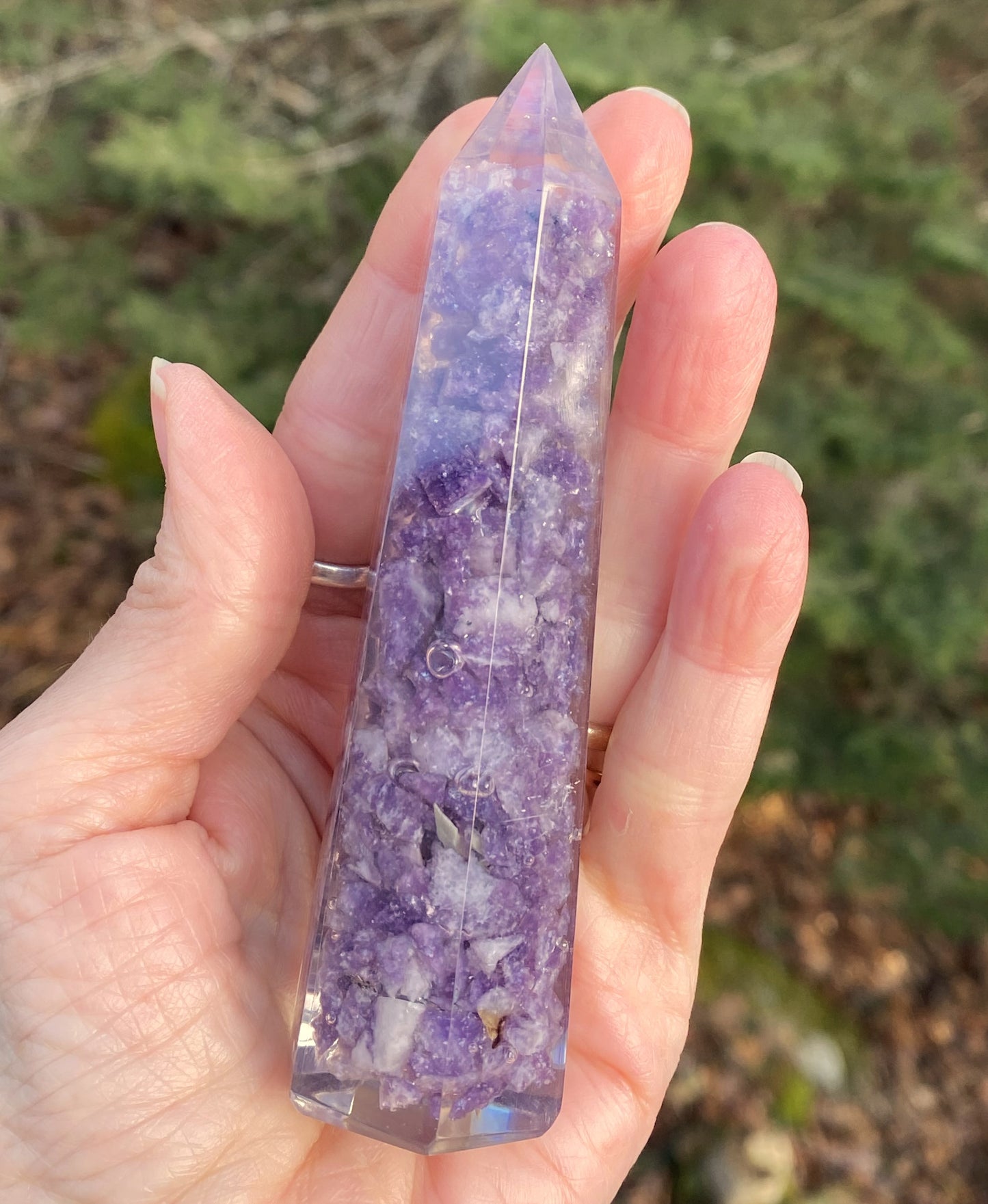 Lepidolite Orgone Tower Point Emotional Balance Calm 29212S
