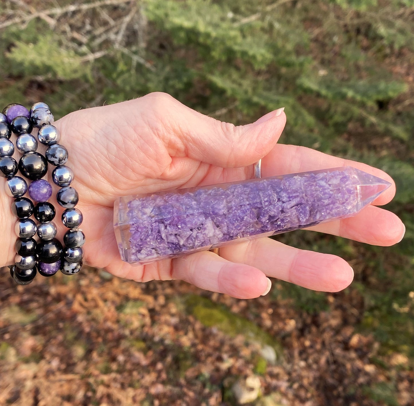 Lepidolite Orgone Tower Point Emotional Balance Calm 29212S