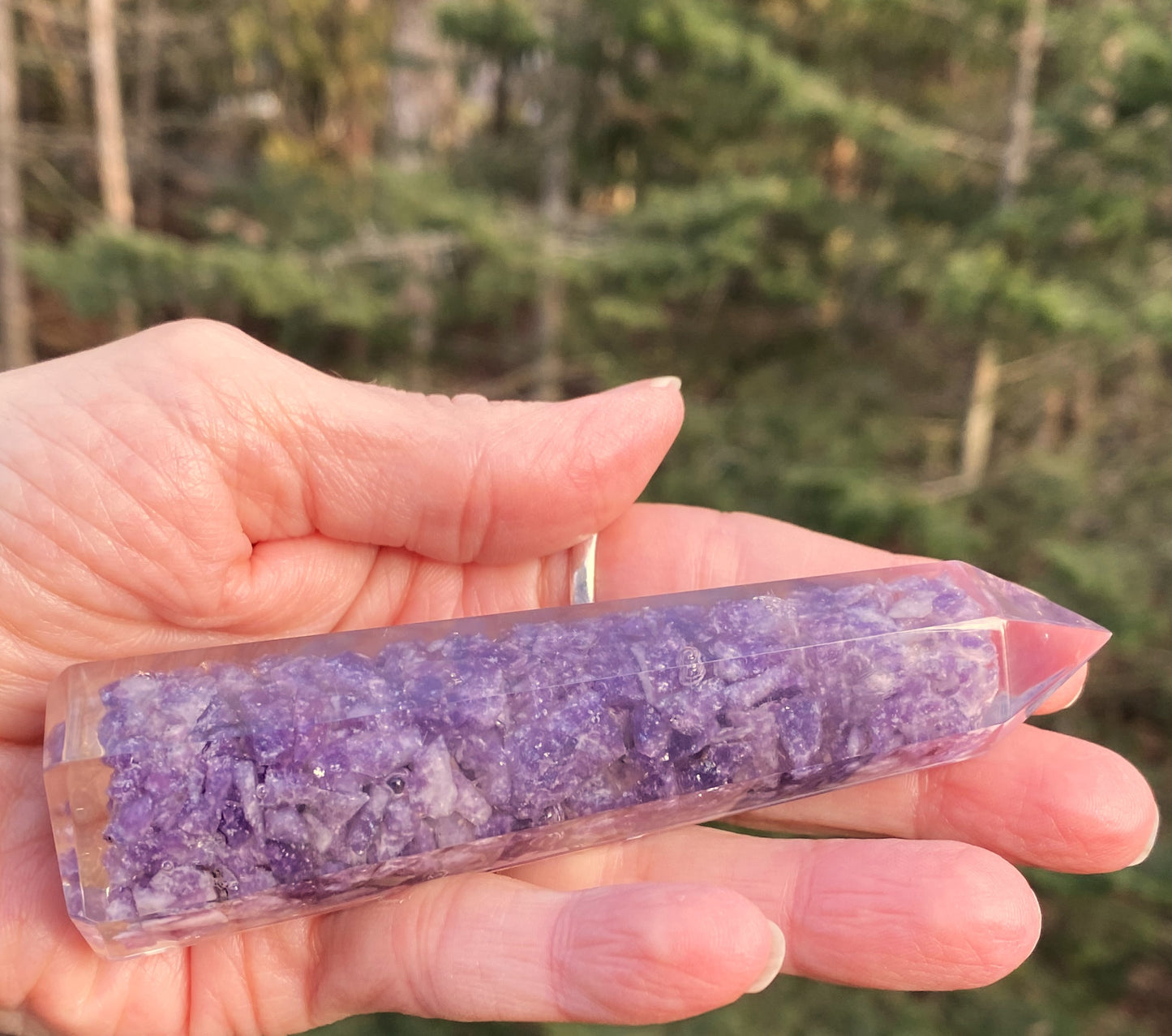 Lepidolite Orgone Tower Point Emotional Balance Calm 29212S