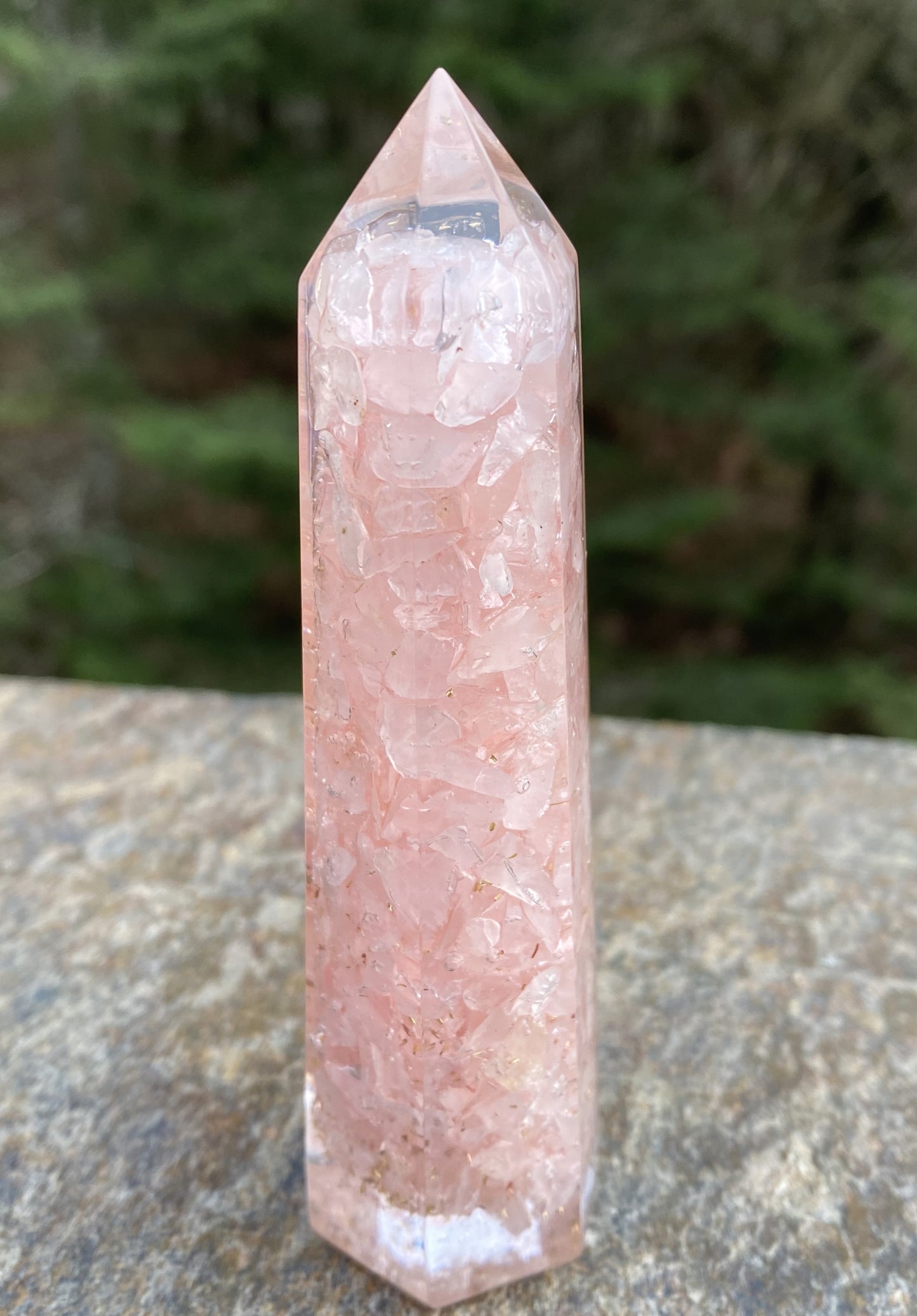 Rose Quartz Orgone Tower Point 4" Love Compassion 29221S