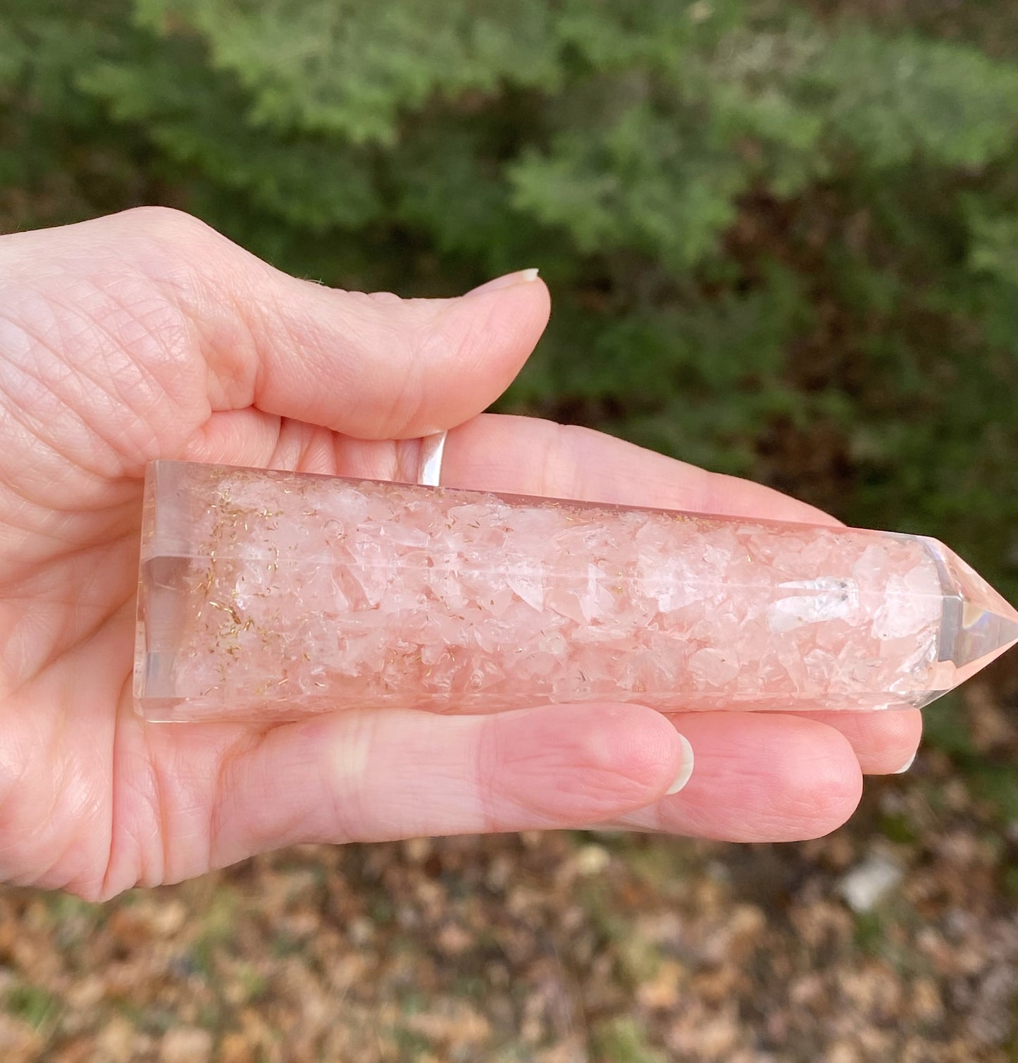 Rose Quartz Orgone Tower Point 4" Love Compassion 29221S