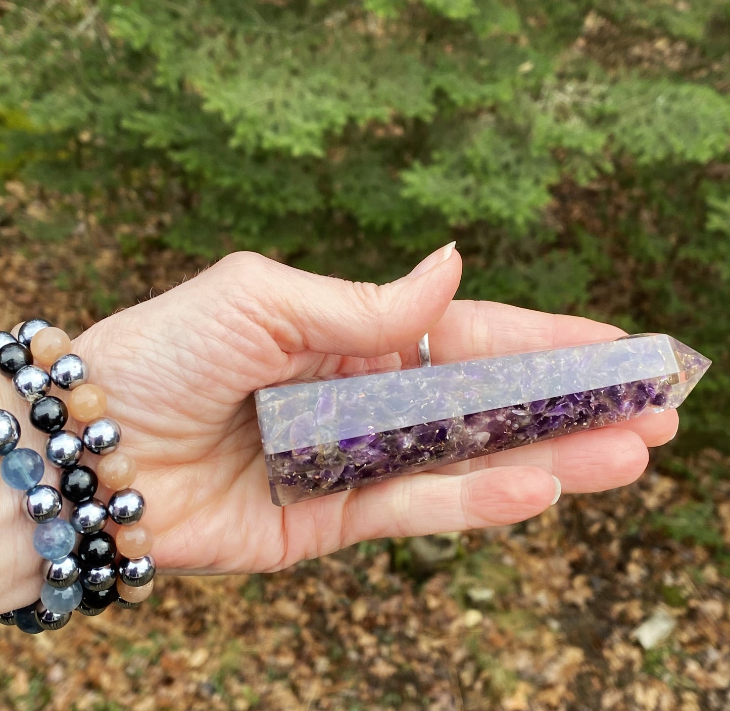 Amethyst Orgone Tower Point 4" Intuition Healing Protection 29224S