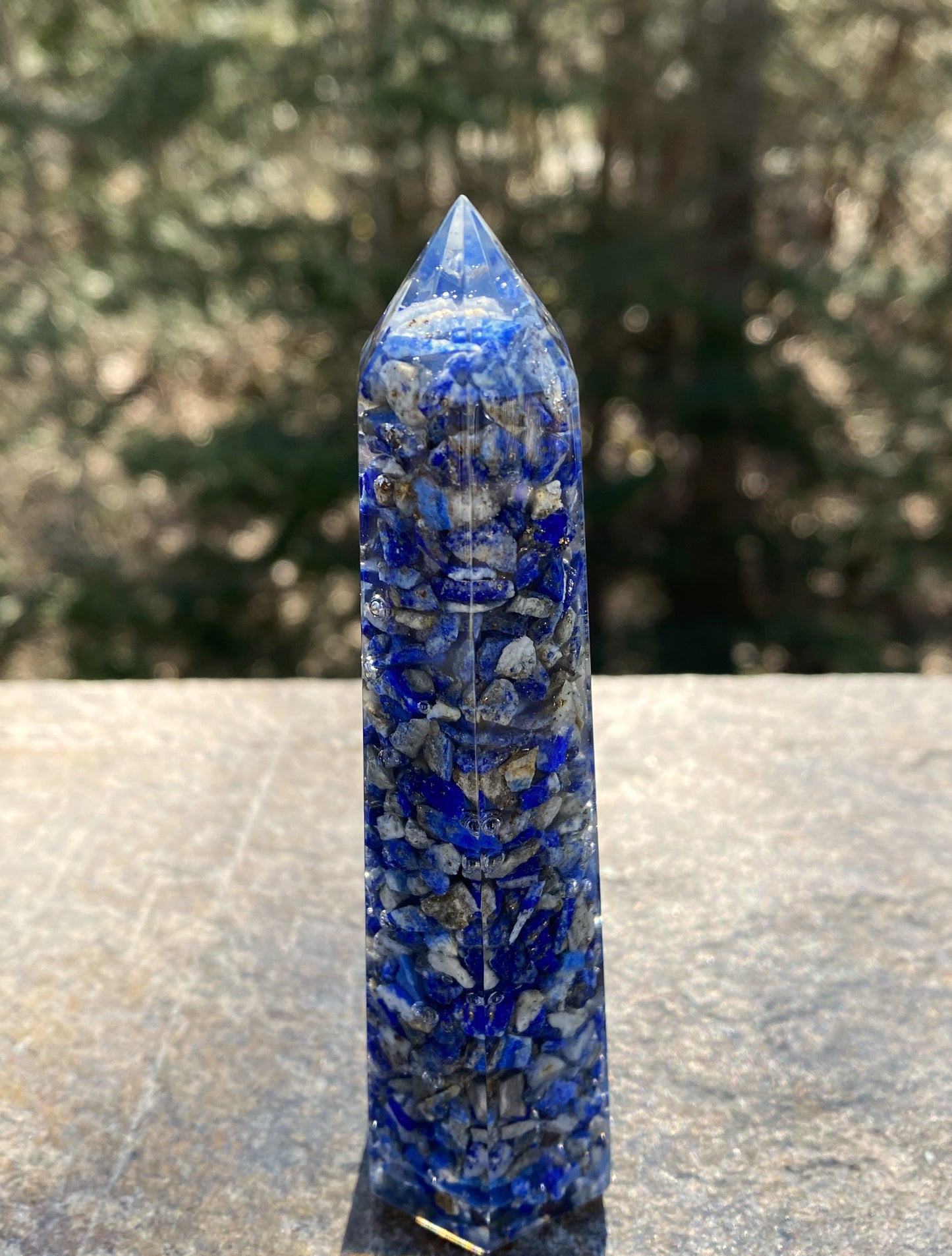Lapis Lazuli Blue Orgone Tower Point Intuition Communication 29248S