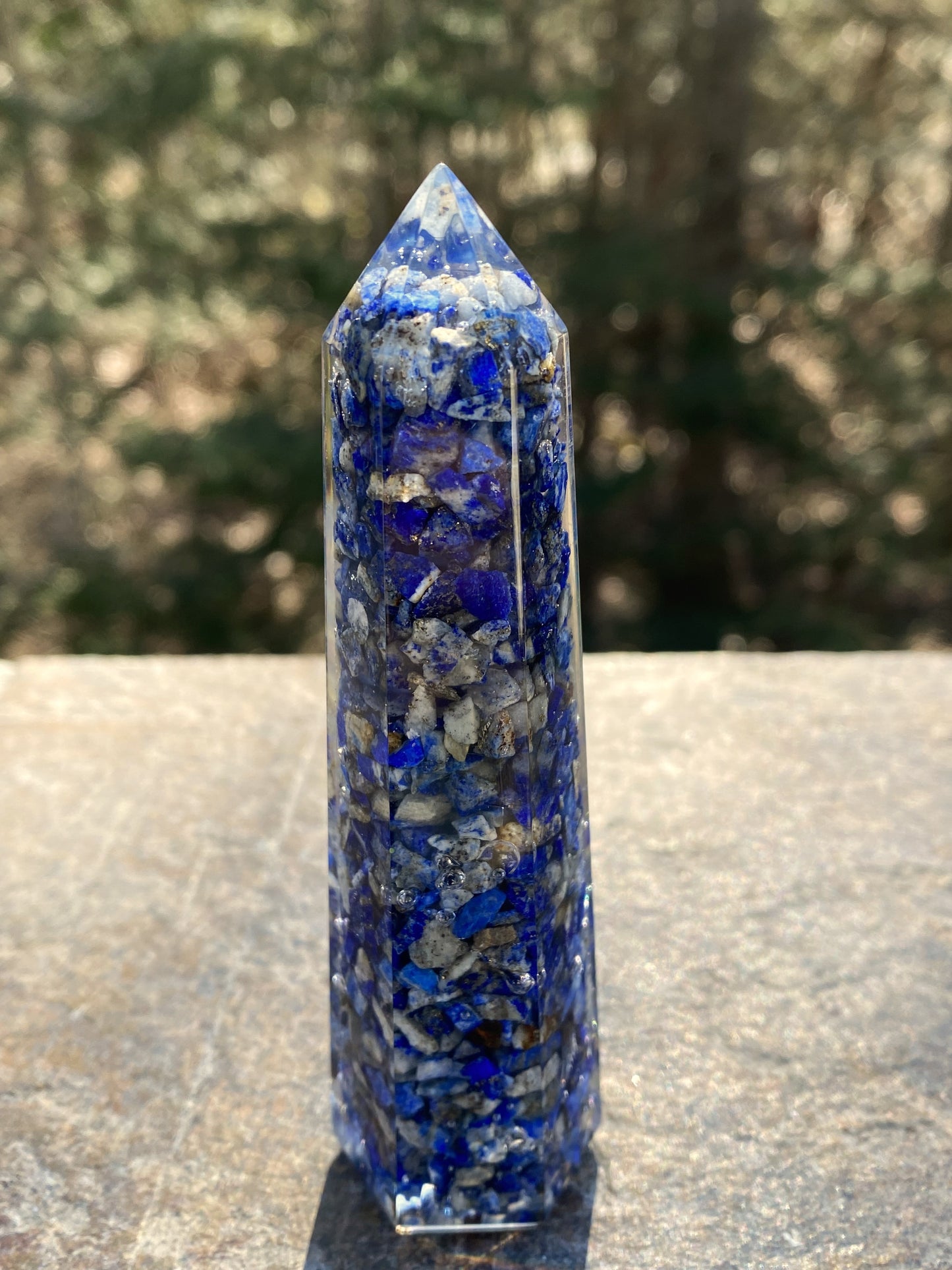 Lapis Lazuli Blue Orgone Tower Point Intuition Communication 29248S