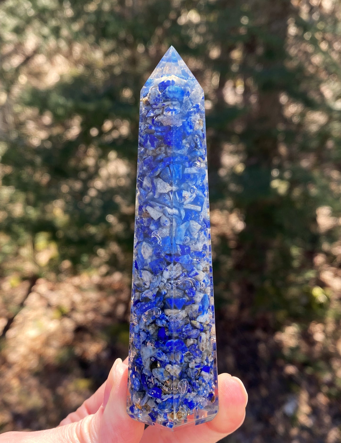 Lapis Lazuli Blue Orgone Tower Point Intuition Communication 29248S
