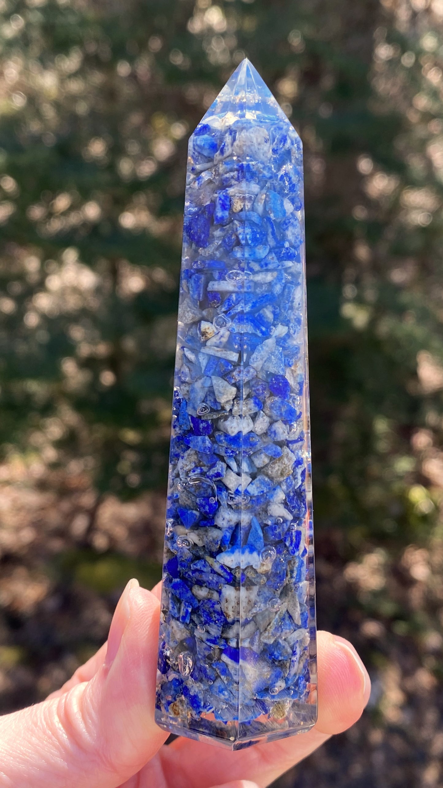Lapis Lazuli Blue Orgone Tower Point Intuition Communication 29248S