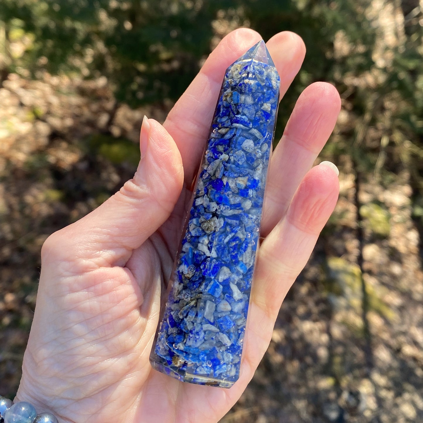 Lapis Lazuli Blue Orgone Tower Point Intuition Communication 29248S