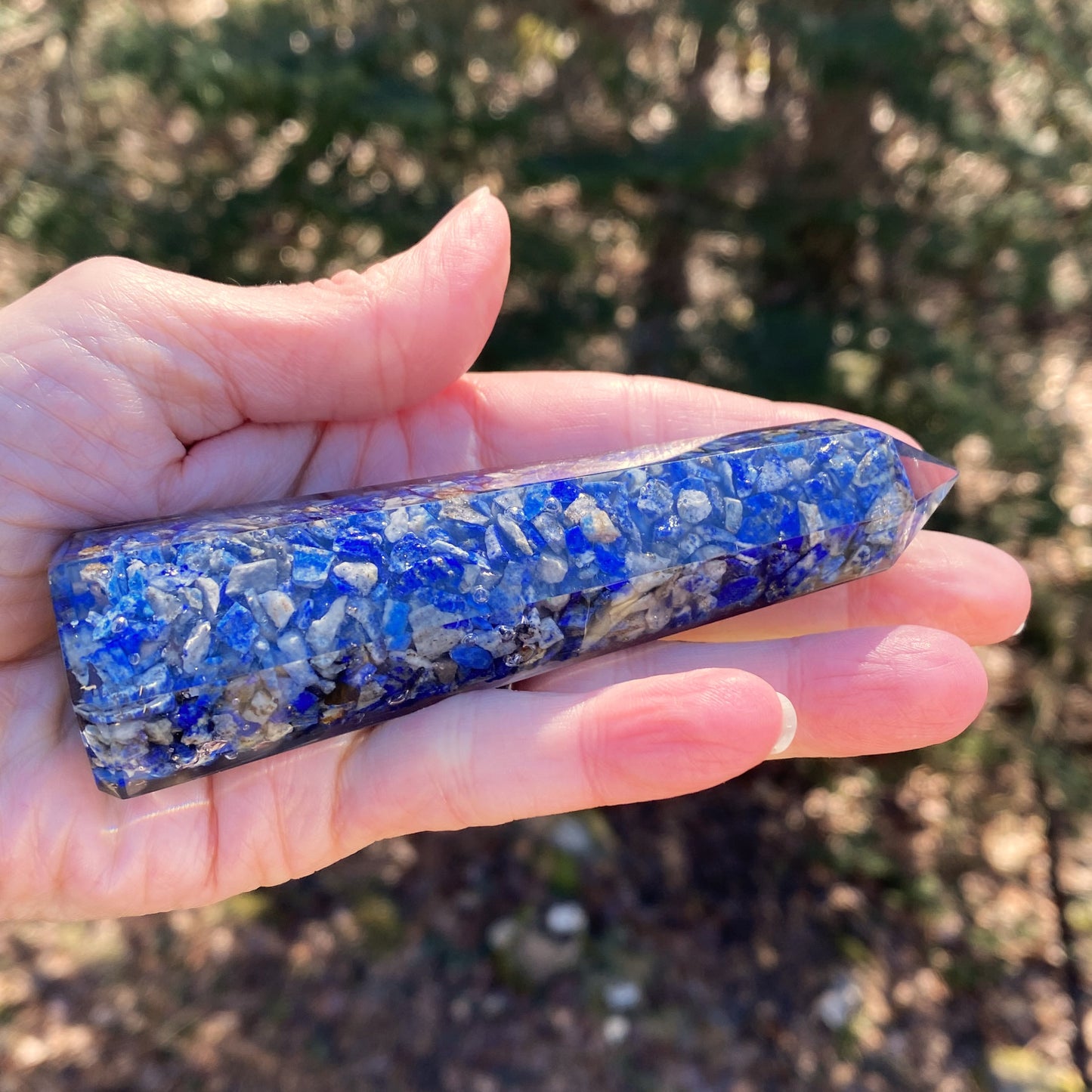 Lapis Lazuli Blue Orgone Tower Point Intuition Communication 29248S