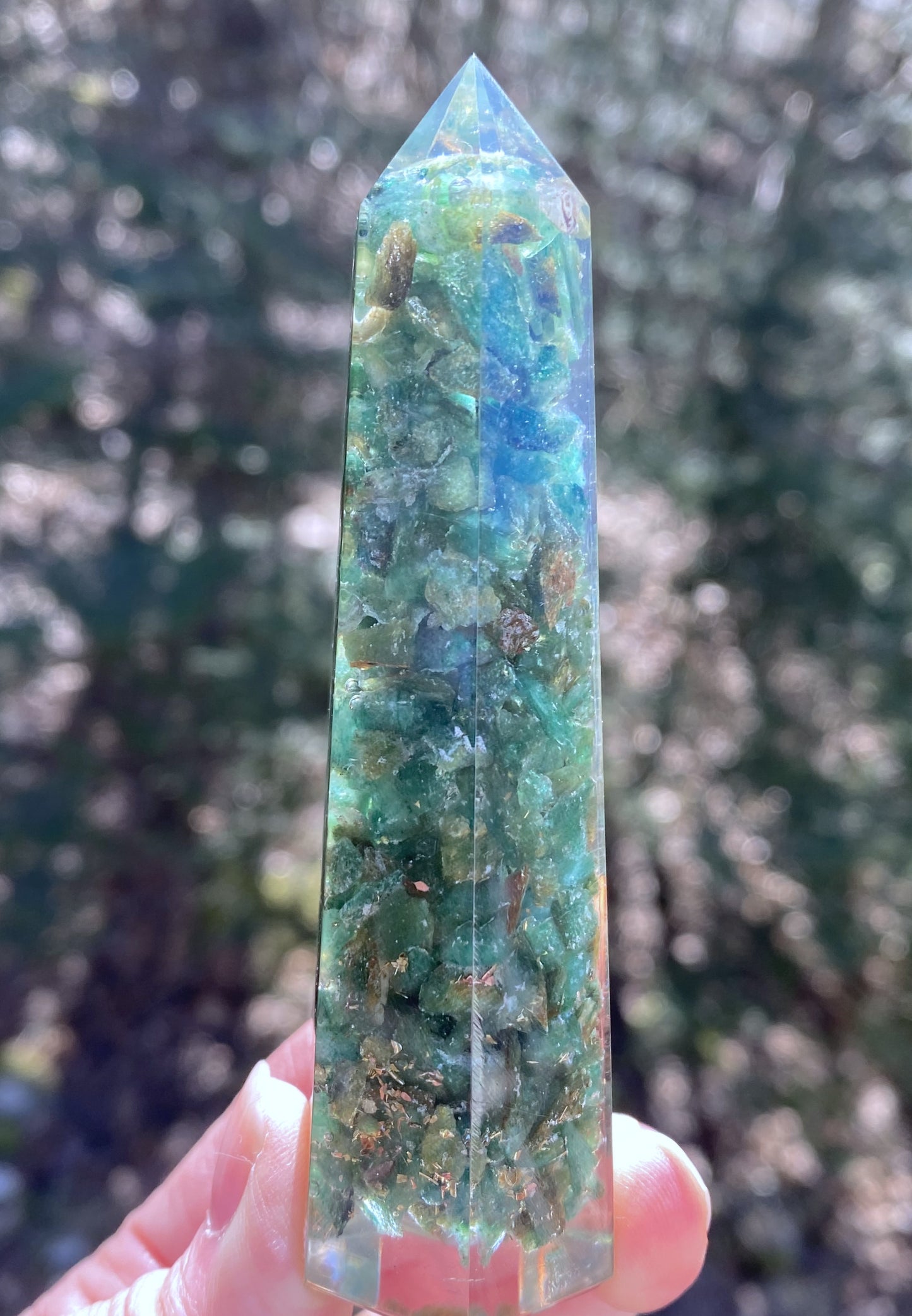 Aventurine Green Orgone Tower Point Good Luck Heart Abundance 29244S