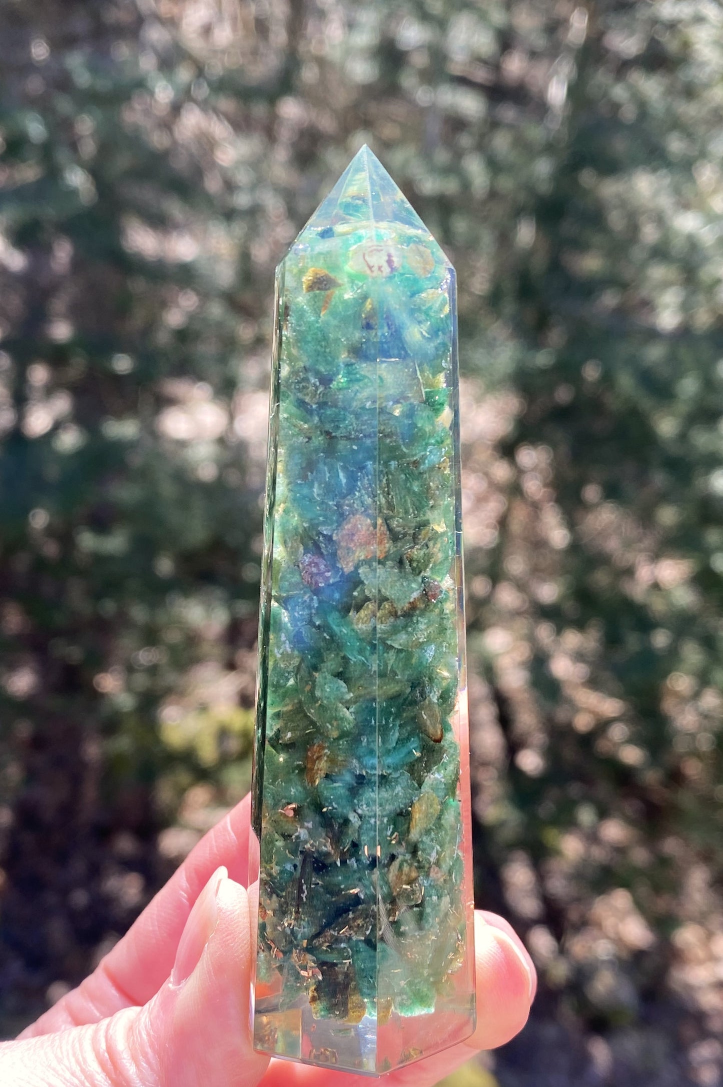 Aventurine Green Orgone Tower Point Good Luck Heart Abundance 29244S