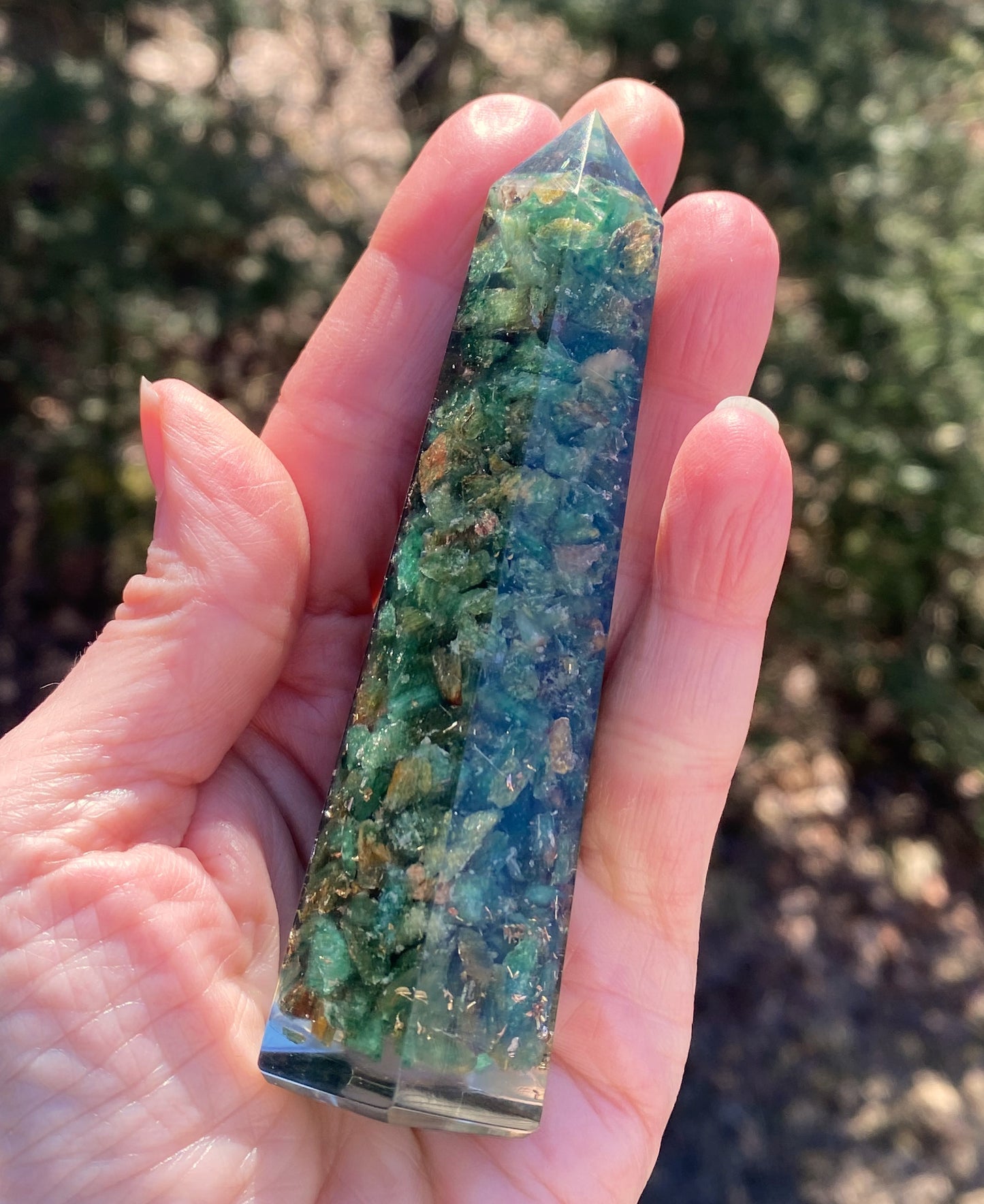 Aventurine Green Orgone Tower Point Good Luck Heart Abundance 29244S