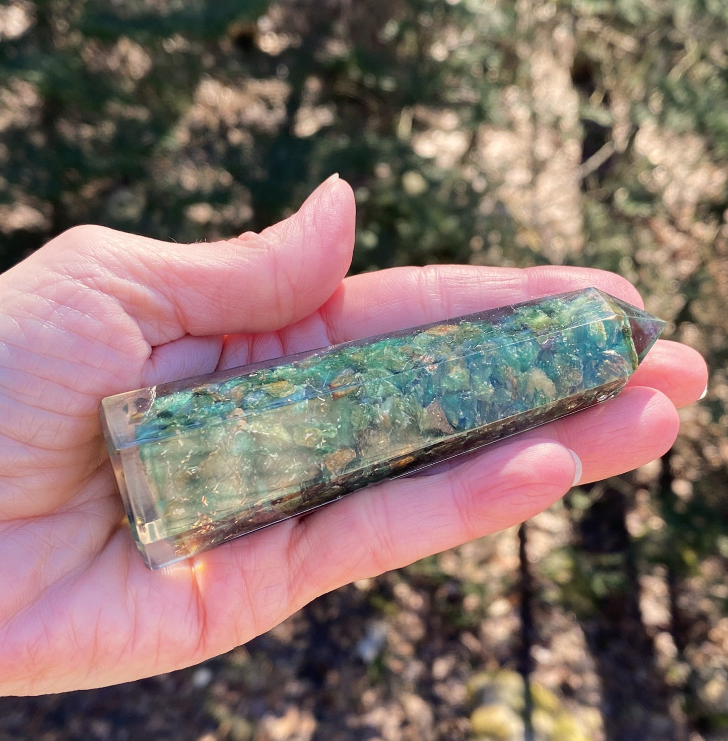 Aventurine Green Orgone Tower Point Good Luck Heart Abundance 29244S