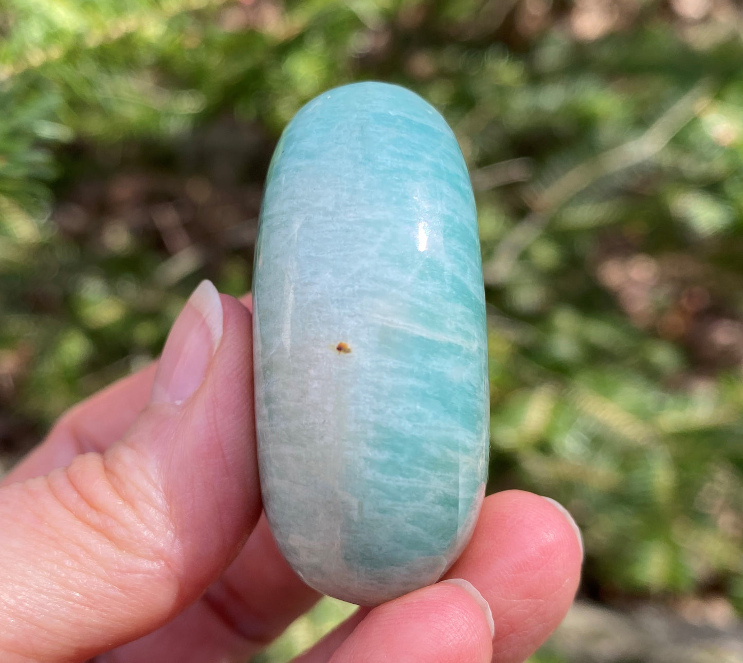 Amazonite Palm Stone Truth Balance Communication 28619S