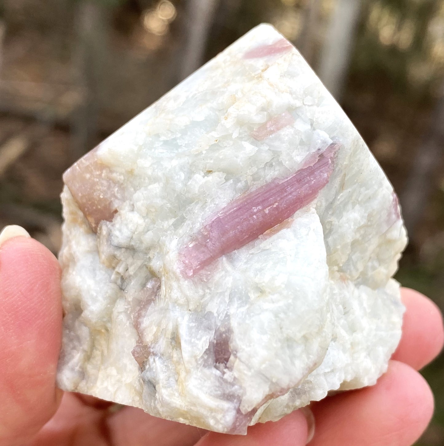 Rubellite Pink Tourmaline Raw & Polished Point Peace Well Being 29282S