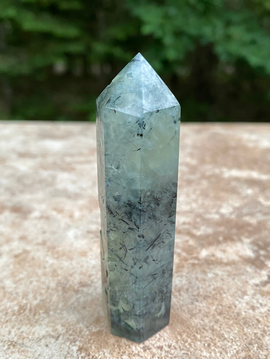 Prehnite Point Tower  Green   Protection Harmony Love 31562S