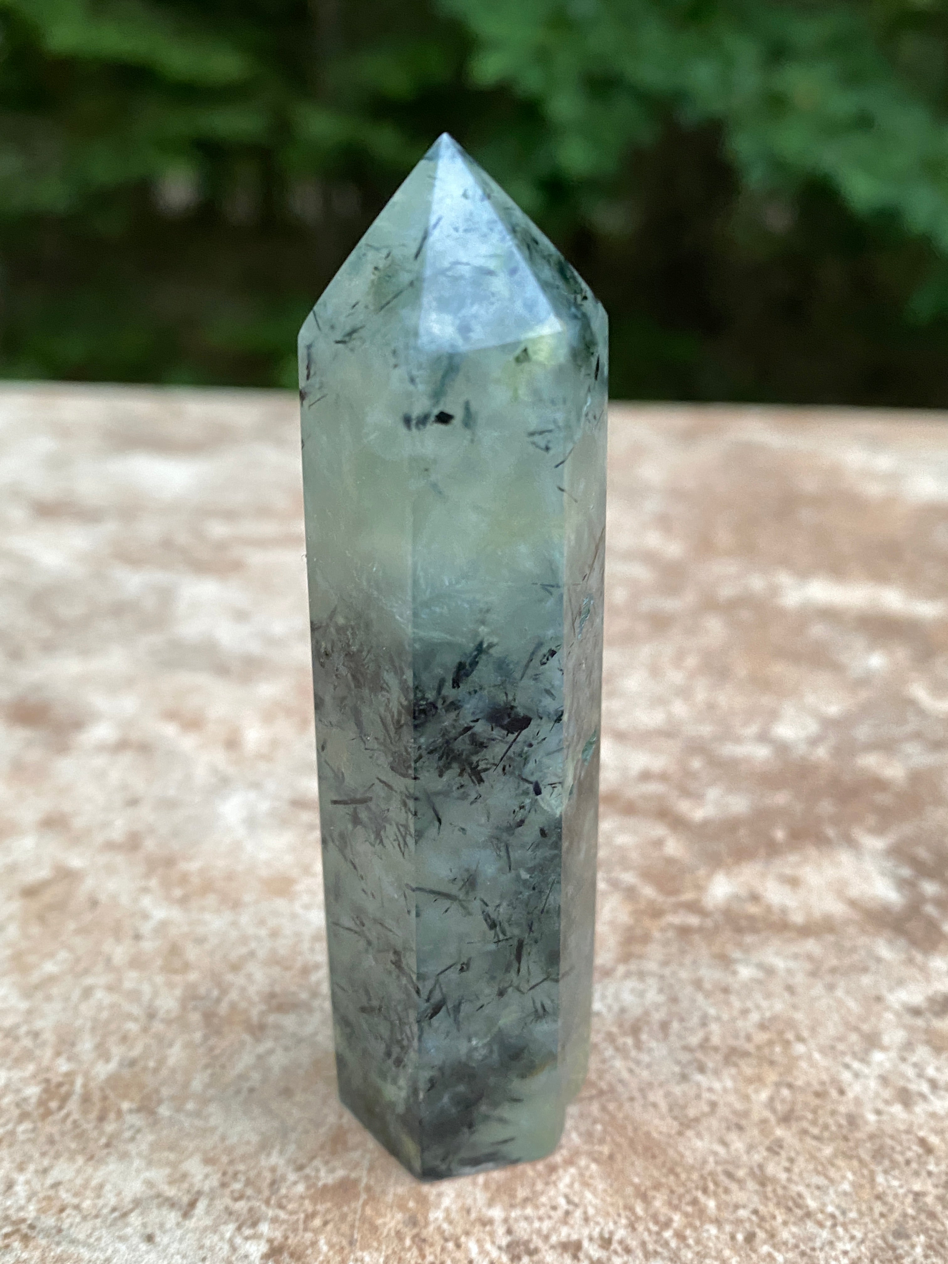 Prehnite Point Tower  Green   Protection Harmony Love 31562S